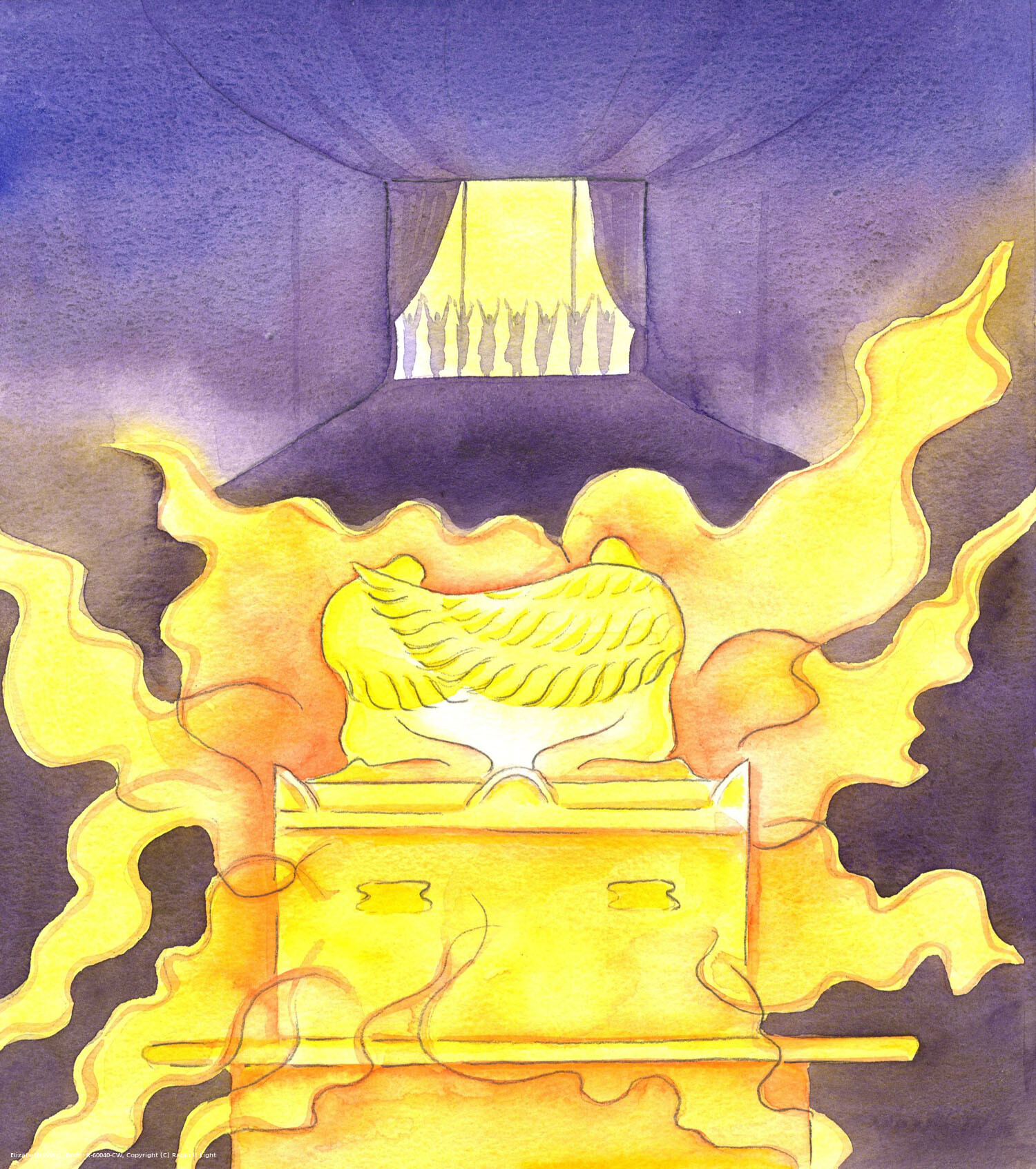 The glory of God rested upon the 'Ark of the Covenant', a precious box surmounted by two cherubs, in which the tablets of the Commandments given by God to Moses were kept.