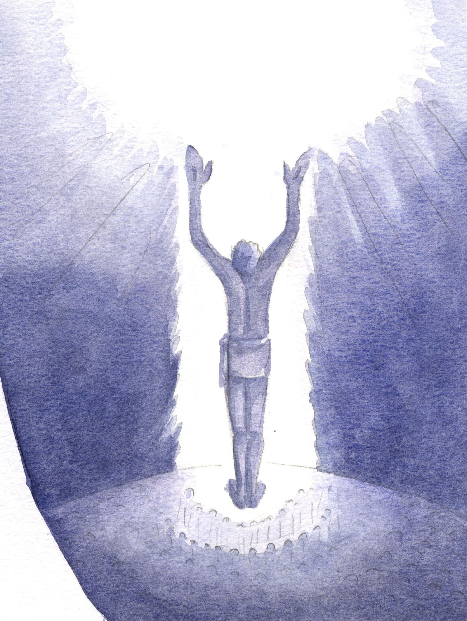 Christ stands amongst us at the Mass and prays for sinners by offering His once-for-all Sacrifice. When love and obedience unite us to Christ, we pray in His name to the Father, guided by His light.