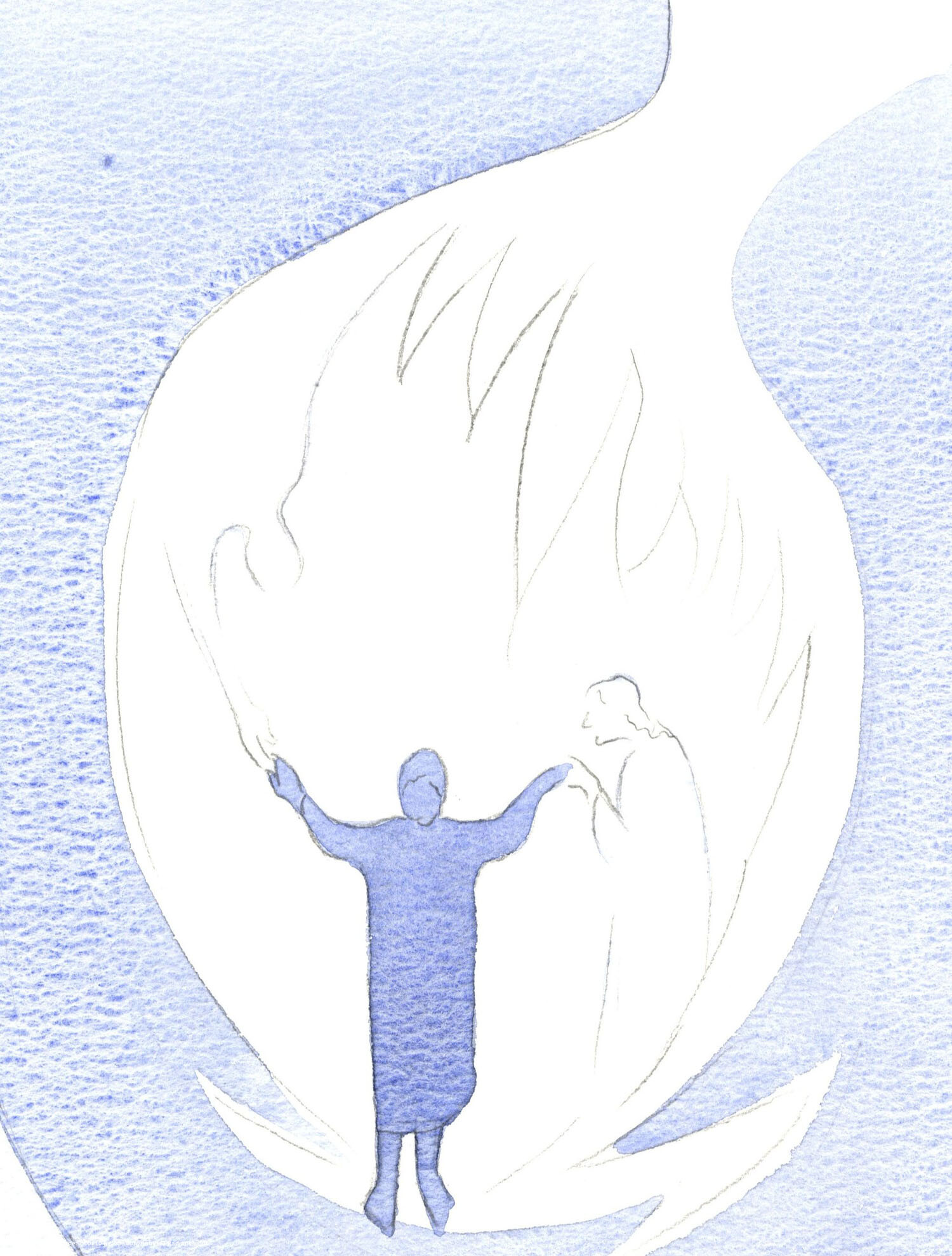 Each of the three Divine Persons is constantly at work in the faithful soul. We are enfolded in God. God is our true father; Jesus loves us; His spirit upholds us.