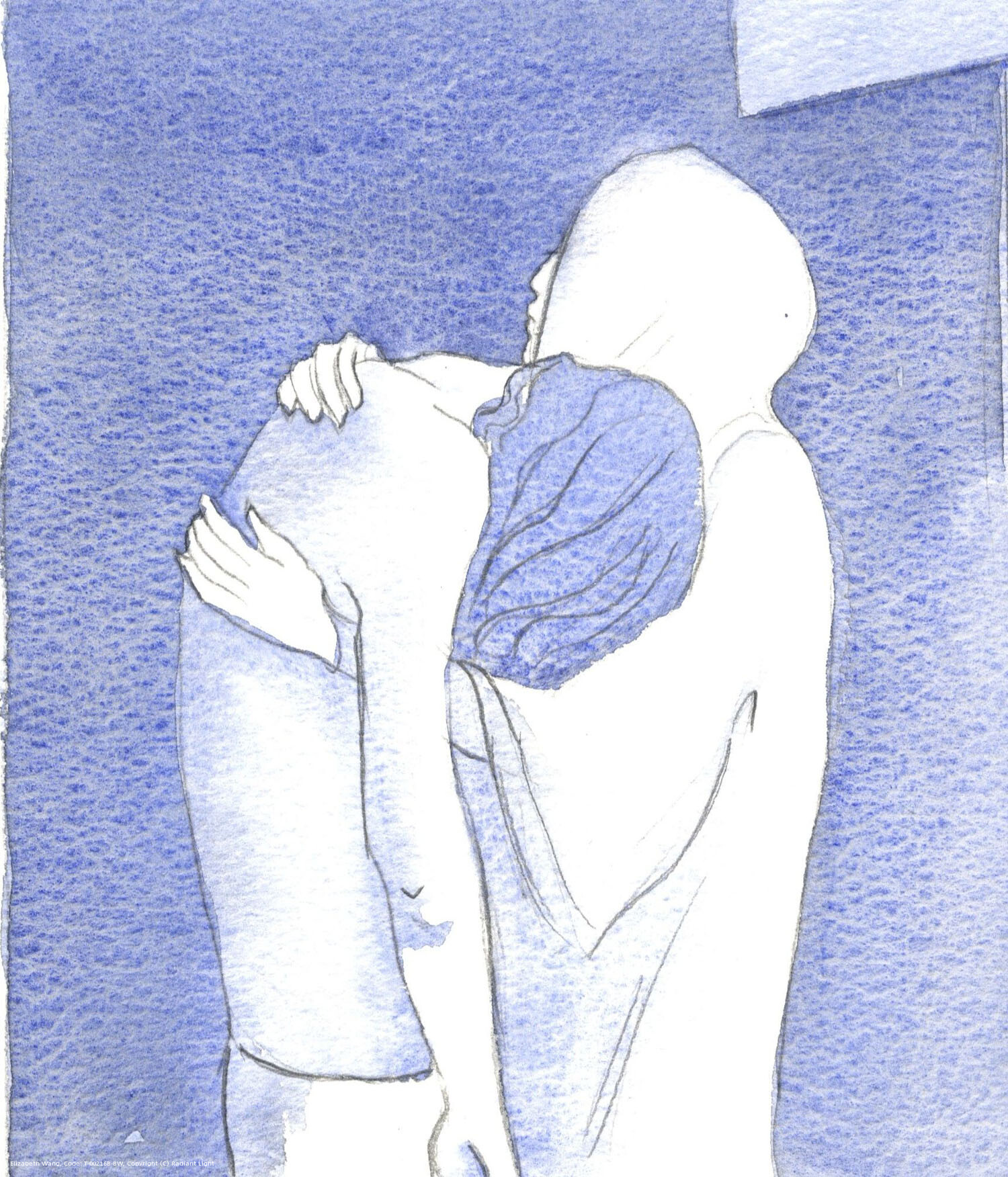 The sorrowful Virgin Mary holds her Son Jesus after his death, pierced to the heart with sorrow, but full of faith. We too can believe and trust, with God's help, even when we do not fully understand.