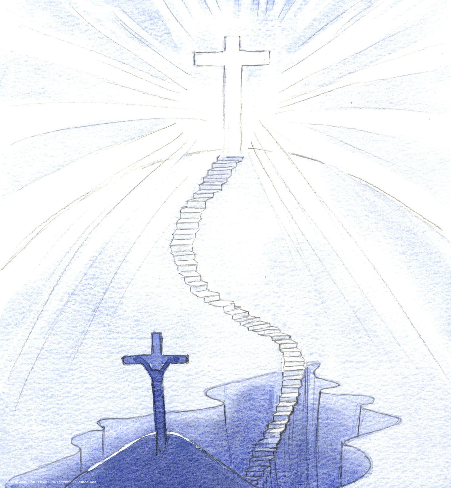I saw the stairway to joy, and an illuminated cross, now our Holy and Radiant symbol, planted in Heaven.