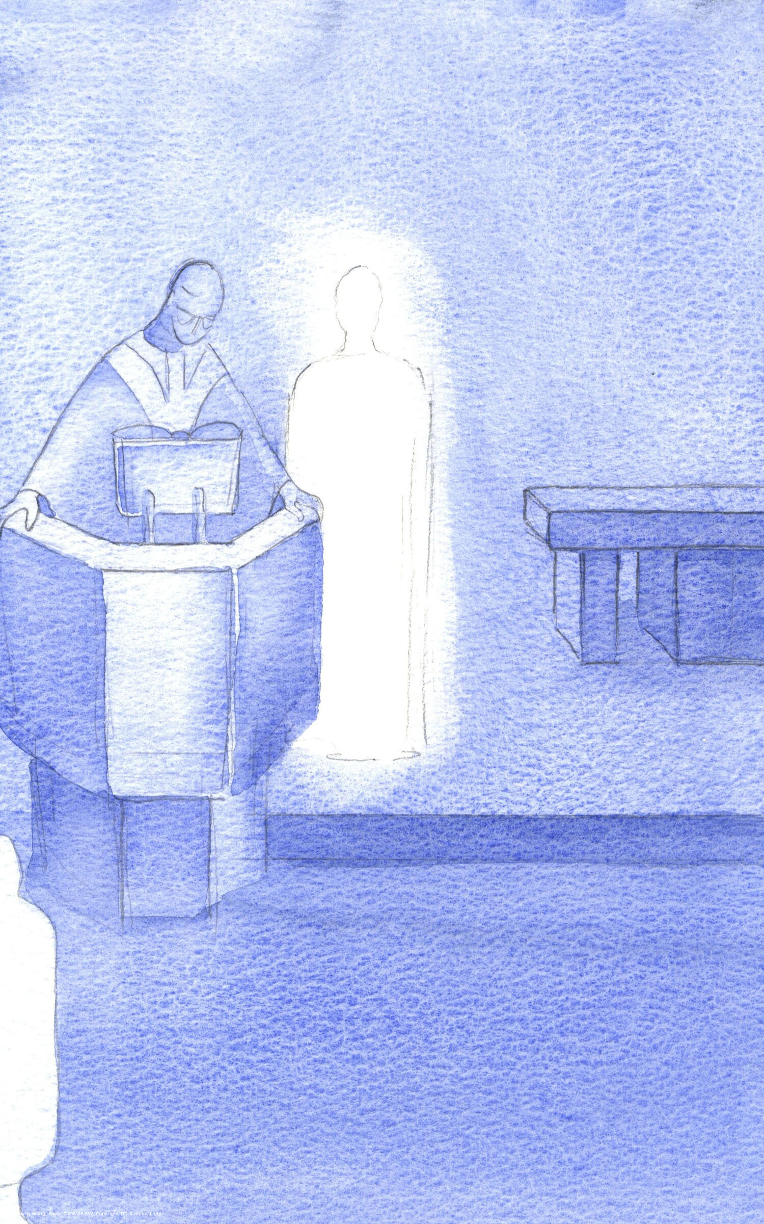 Christ stood beside the priest who was reading the Holy Gospel to us all, which was Christ's own word.