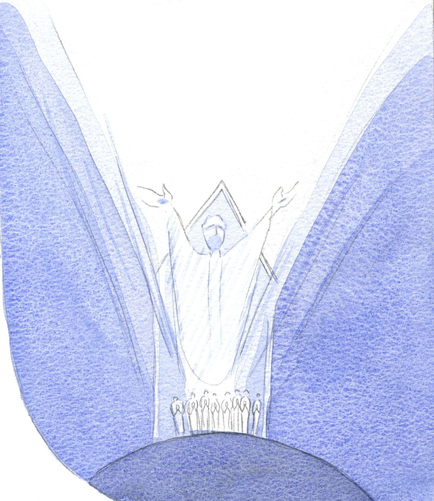 Here, during Mass, Christ is Really Present with us, on Earth, praying to the Father, with us gathered around Him.