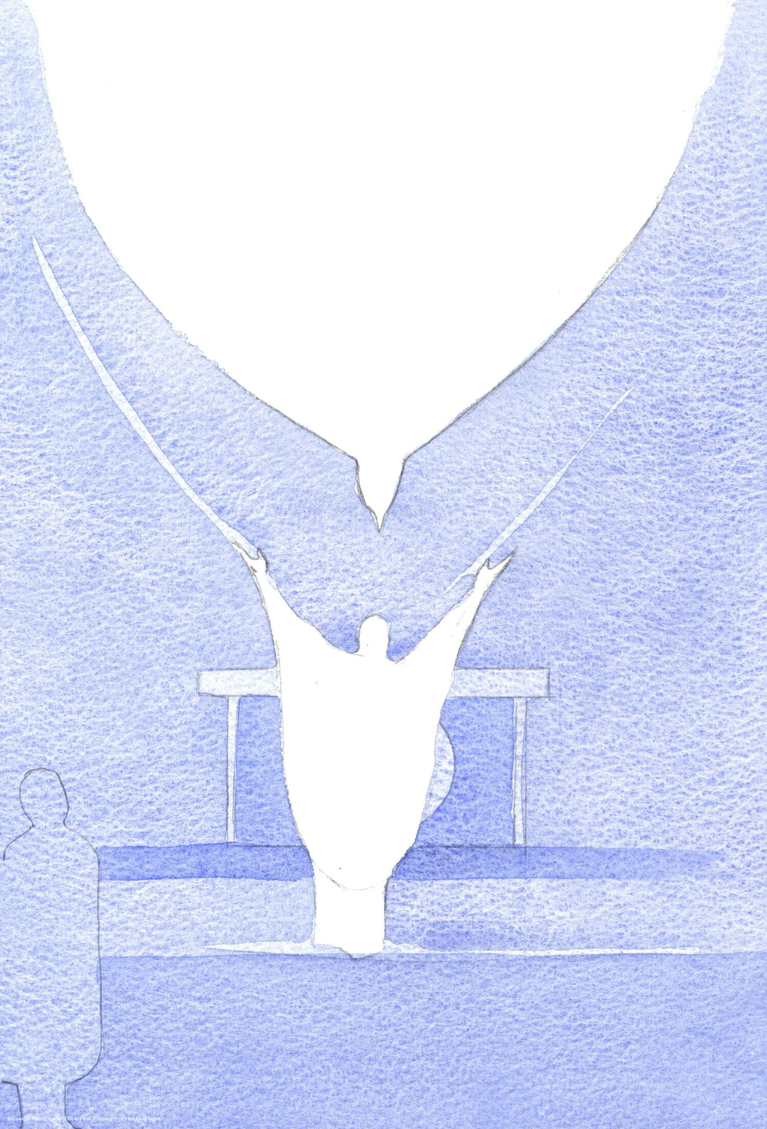 The Most Holy Spirit - as if with wings outstretched - was poised above Christ's head, accepting His offering in the love of the Father.