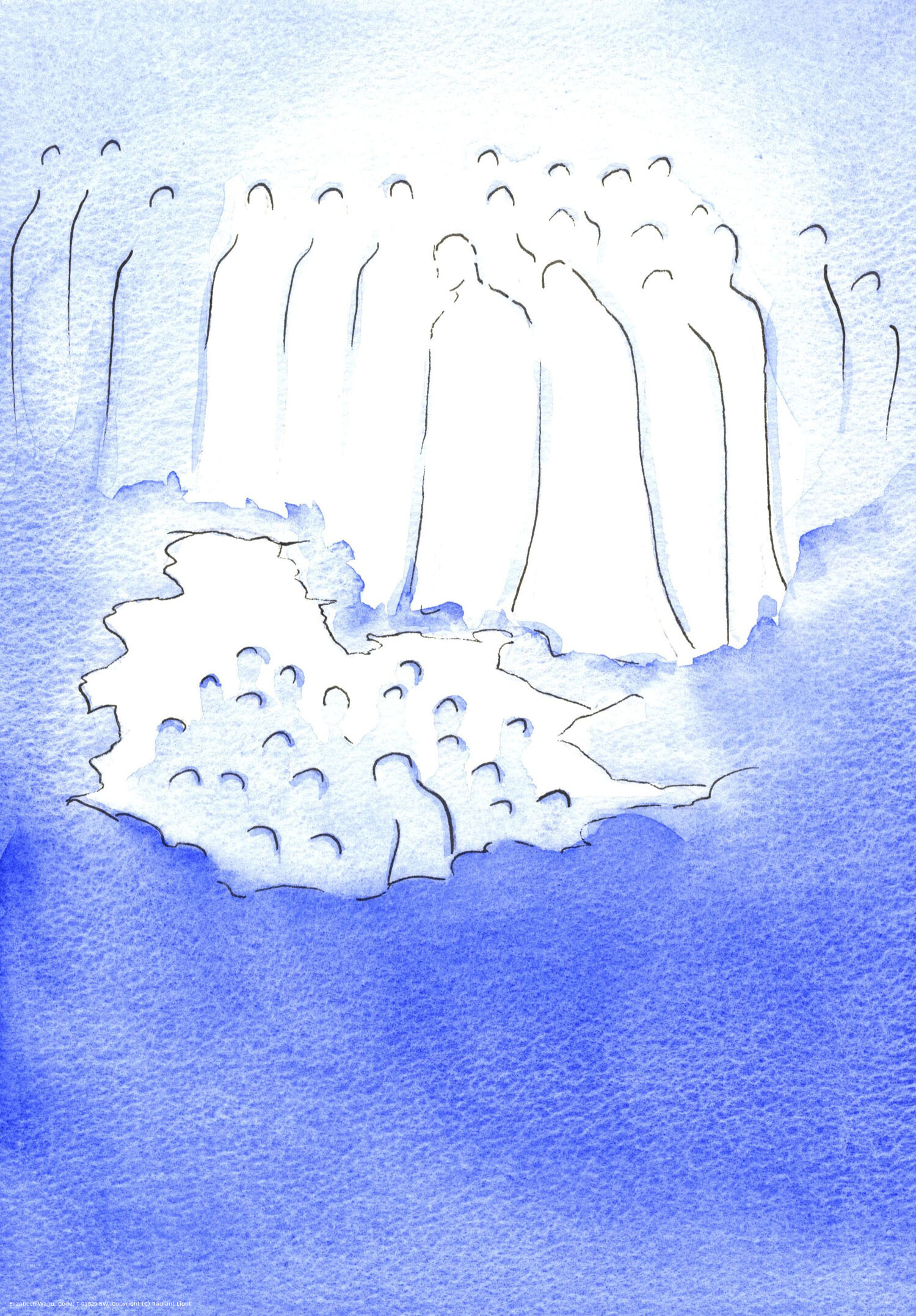Christ and his saints in heaven look down with great tenderness upon his friends on earth who meditate on his Passion.