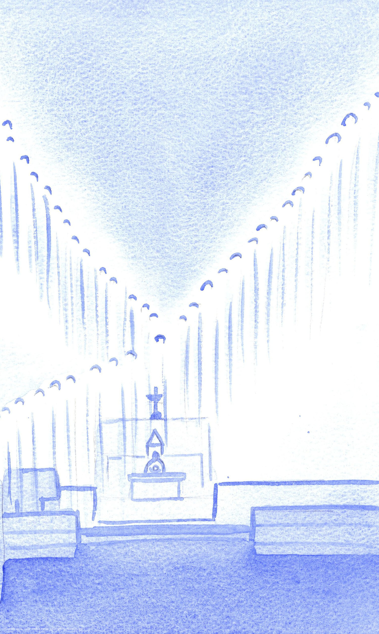 We do well to greet the Holy Angels who, on guard, praying, fill the Holy place which is our sanctuary.