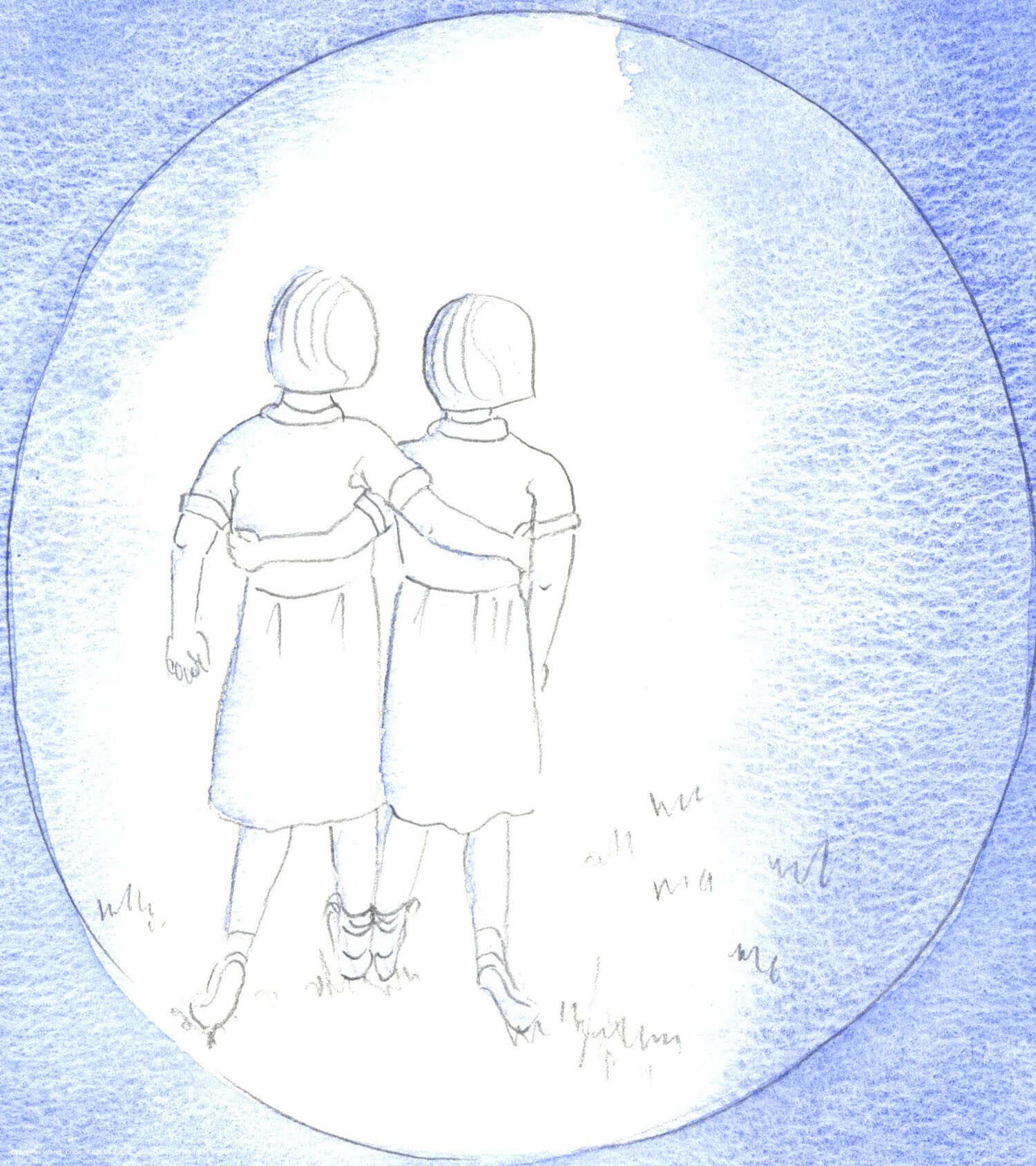 At our consent, Christ can draw us into 'twinship' with Him: as when children are holding one another, eagerly racing in the same direction, sharing the same goal.