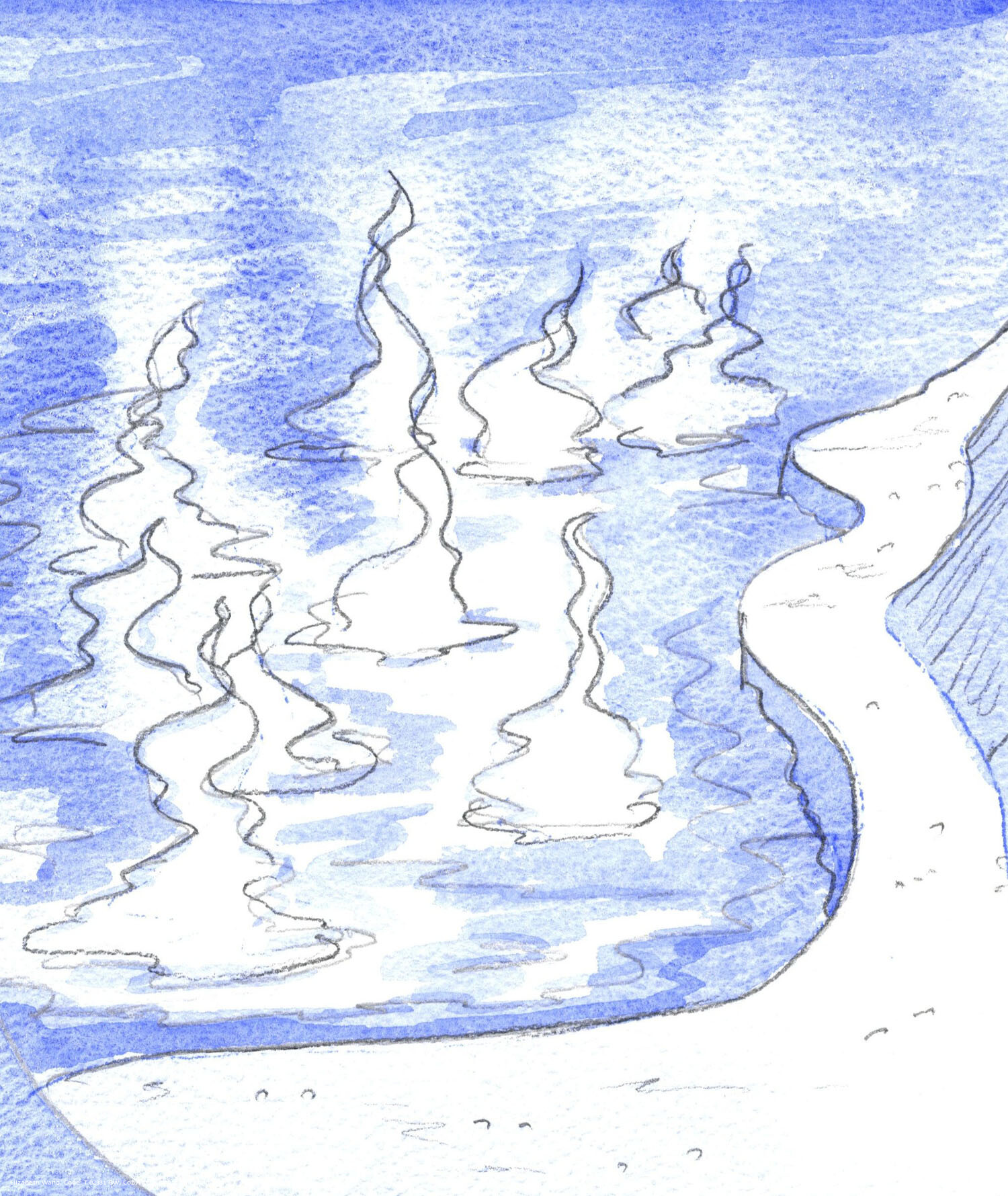 When anyone determinedly steps out to serve God, he or she is led on a firm path. The way is clear, but it's as if a burning lake lies at one side, so great care is necessary. One foolish step - such as pride - would mean disaster. The person who stays close to the wall (to Christ) will arrive safely into His arms, in Heaven.