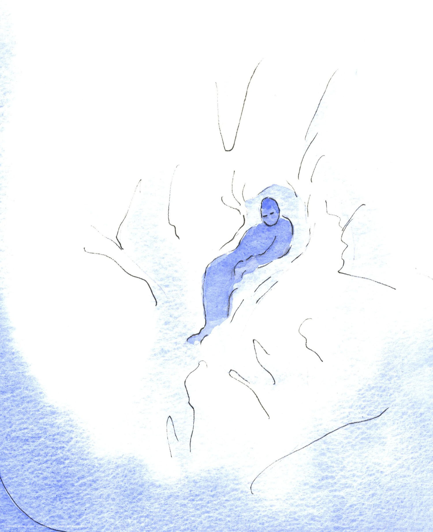 As a child rests after playing in a snowfield, so I can rest in God, cradled in His Divinity, whenever I turn to Him in trust.