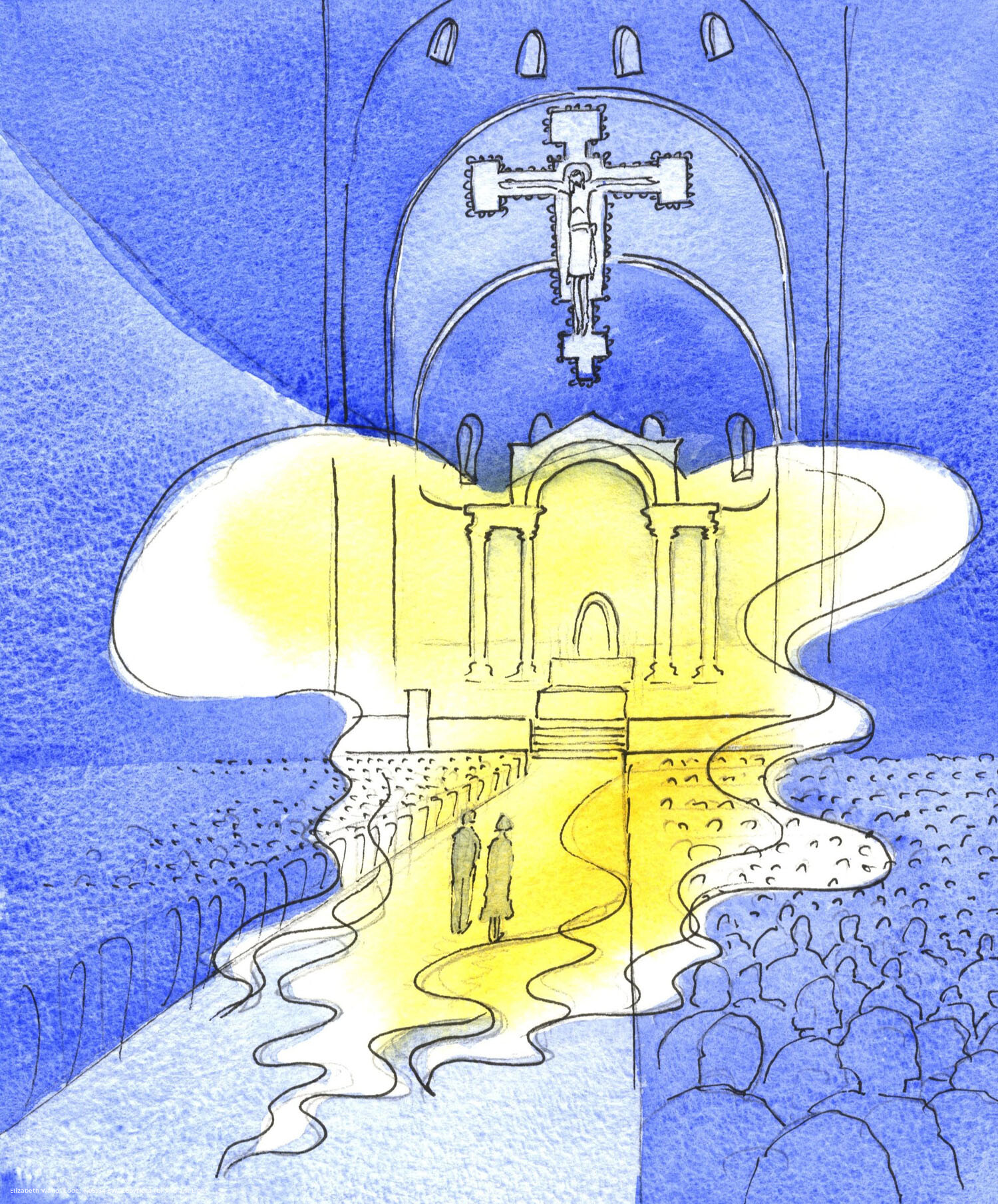 The all-holy and majestic God Whom we praise at Mass, through Christ His Son, is present here. This huge Cathedral, and everyone in it, rests in God's care. Were we to see Him, we would see a blazing fire reaching out powerfully through the entire building: a burning fire of pure love.