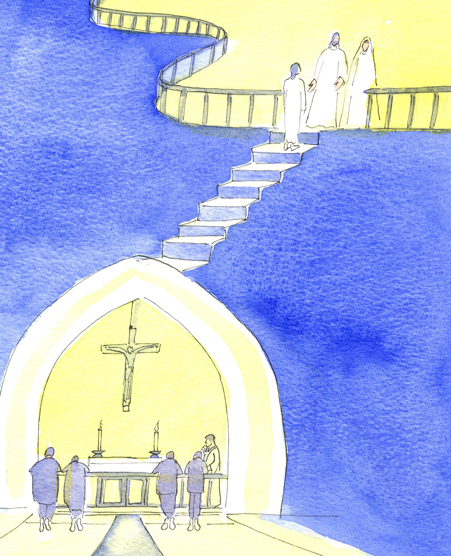 Christ invites us to appear at the altar rail, to receive Holy Communion; and at the end of life to appear at the rail at the edge of Heaven, made holy and ready to enter.