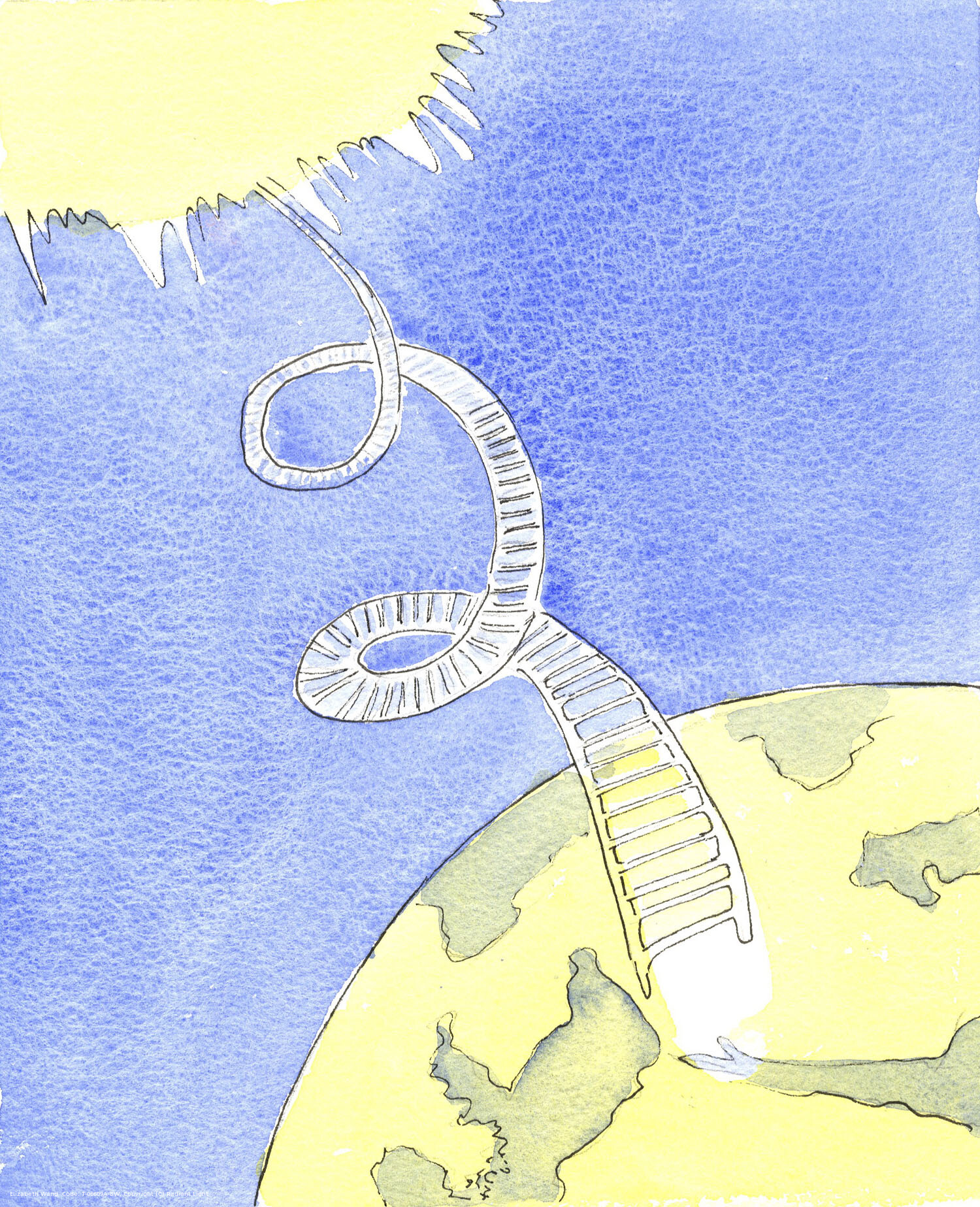 It's as if there stretched a long spiral ladder from heaven down to earth. This was to show the great 'height' from which Christ descended when He came down to earth to be born of Mary, having left behind His glory.
