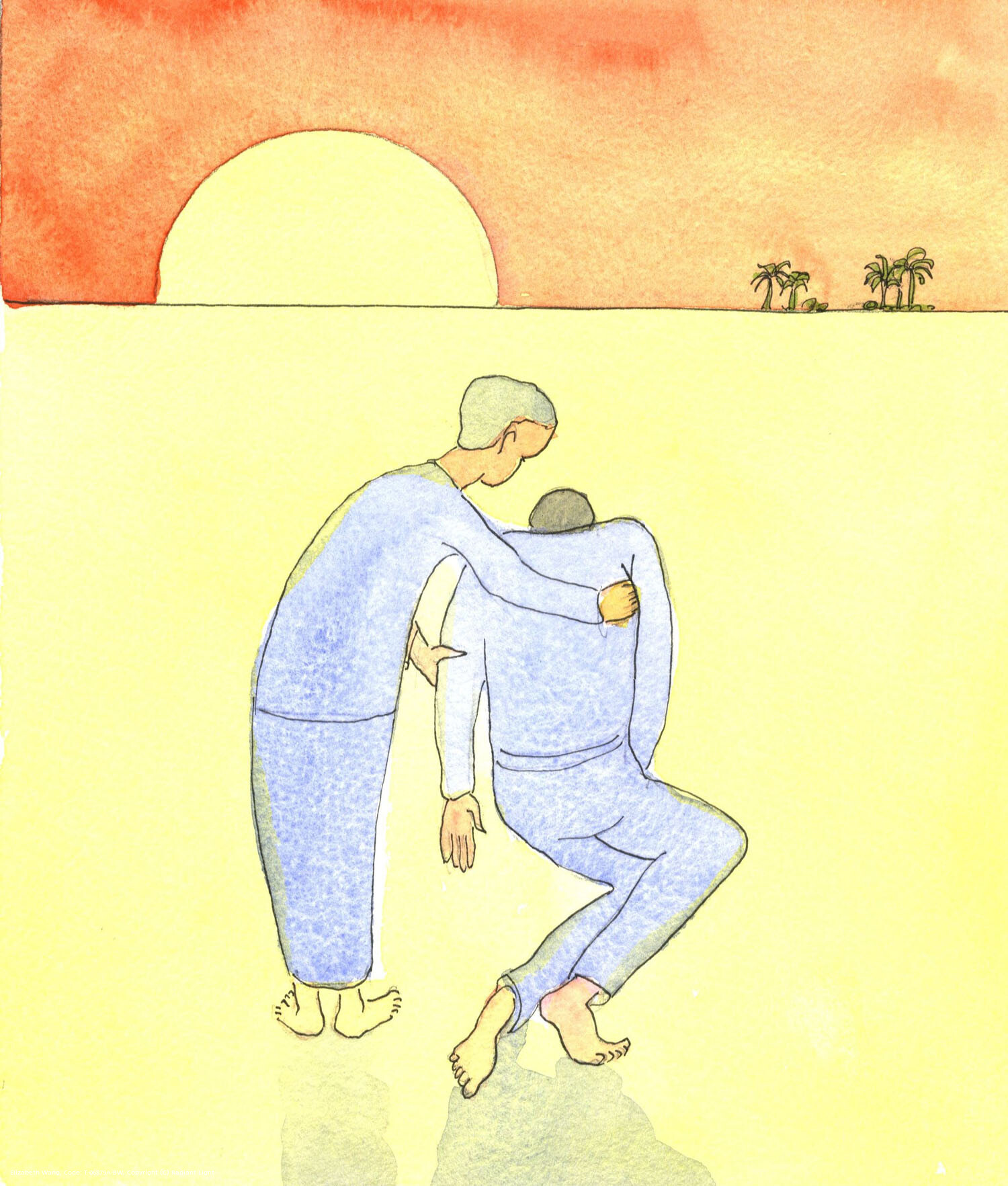 A person trapped in sinful ways needs help to change: even vigorous help, which he might not much like, though he has little strength of his own. He's as if in a desert, within sight of the 'oasis' of sanctity and peace. A good, brave person will vigorously help him to persevere on the path, even if receiving no thanks.
