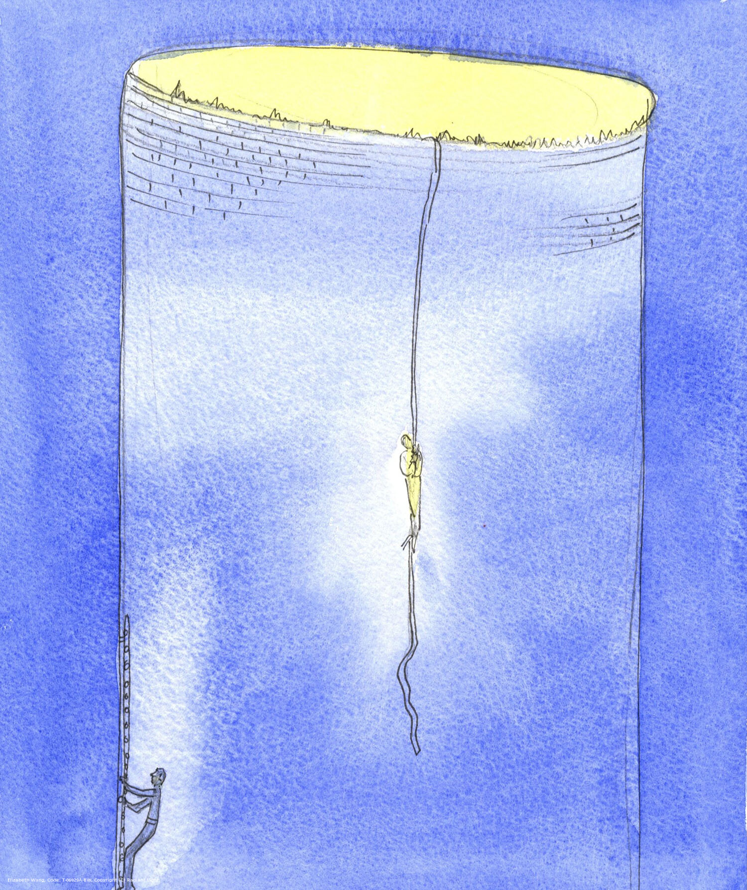 In intercession, it is as if God allows one person to descend on a rope to rescue another person who is stranded in a deep shaft underground. Both are dependent on God, but the one praying is in touch with God and the one waiting to be rescued is on a broken ladder, with no way 'up'.