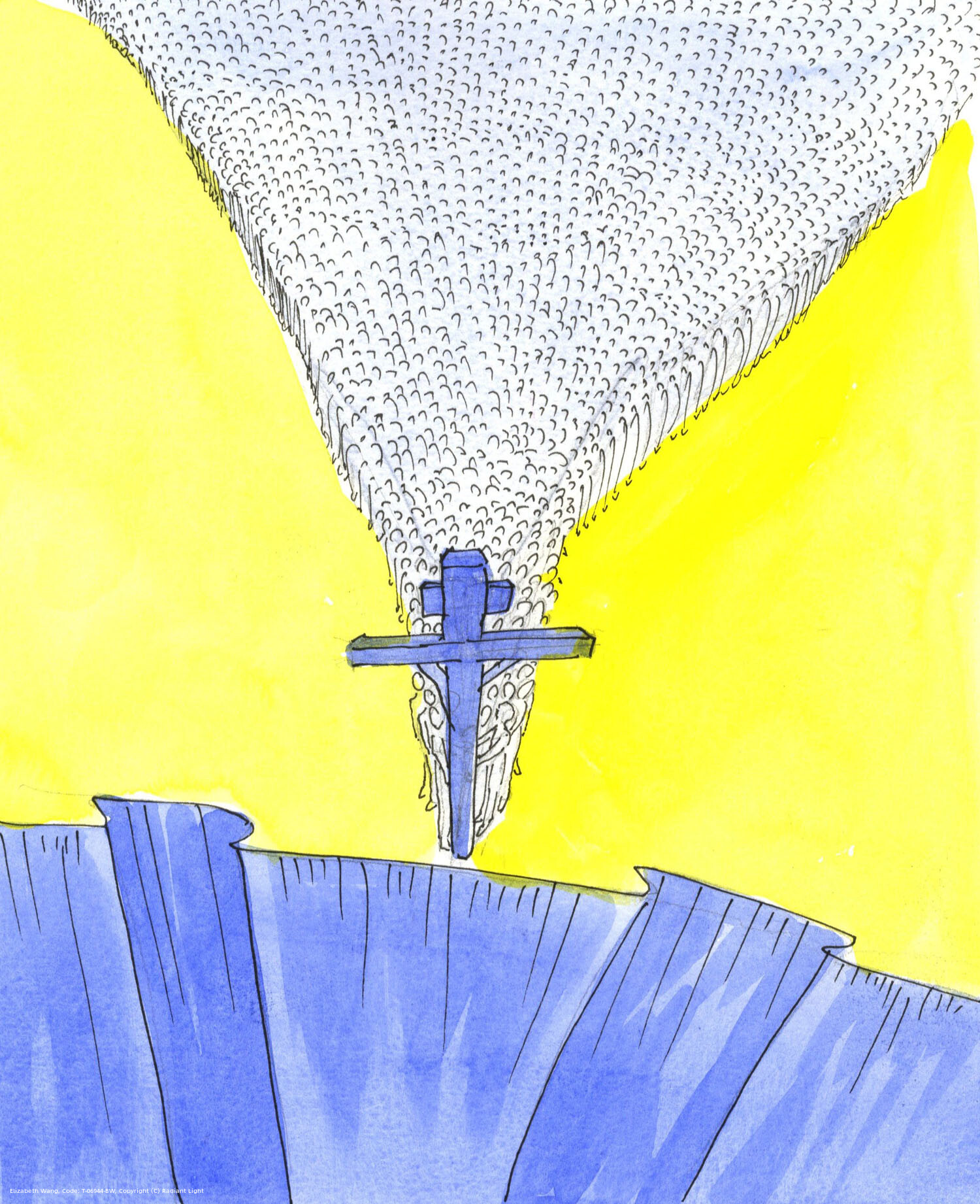 The Lord showed me the Cross at the bottom of a steep slope. All who held onto the Cross were saved from falling into the Abyss beyond, which is the place where sinners go who have not repented. By a living faith in Christ, we can be freed from the fear of death and Hell.