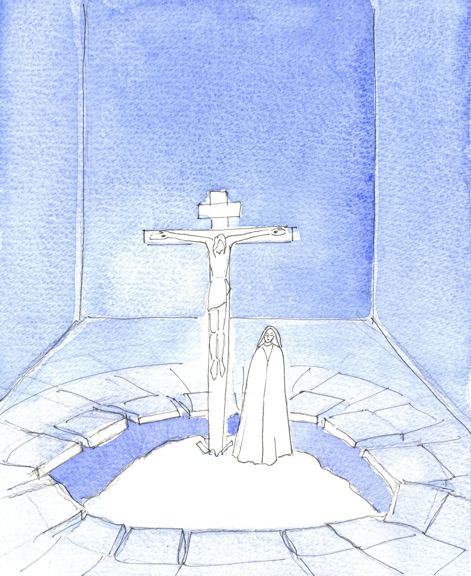 From our sanctuary, at every Mass, Jesus Christ our Saviour offers the prayer He prayed for us during His Passion, as He died on Calvary: "Father, forgive them". And His Mother stands beside Him.