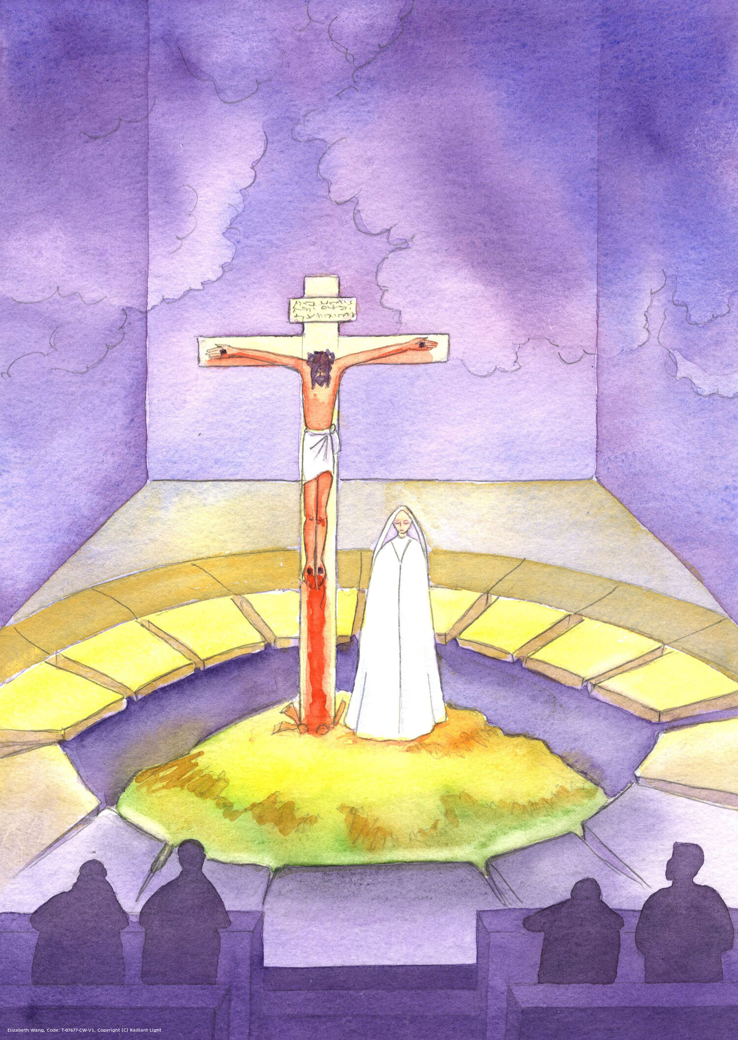 At every Mass we are present to the Sacrifice once offered on Calvary, when Christ suffered and died for us, as His Mother stood by Him. It's as if Calvary protrudes through the floor of our sanctuary, the Cross at the centre.