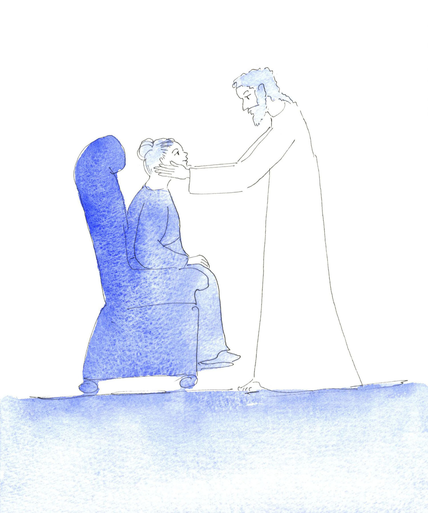 After Confession: Christ took my face in His hands and said to me: "Well done"! In this way He showed His delight in my sincere Confession this morning in the Sacrament of Penance.