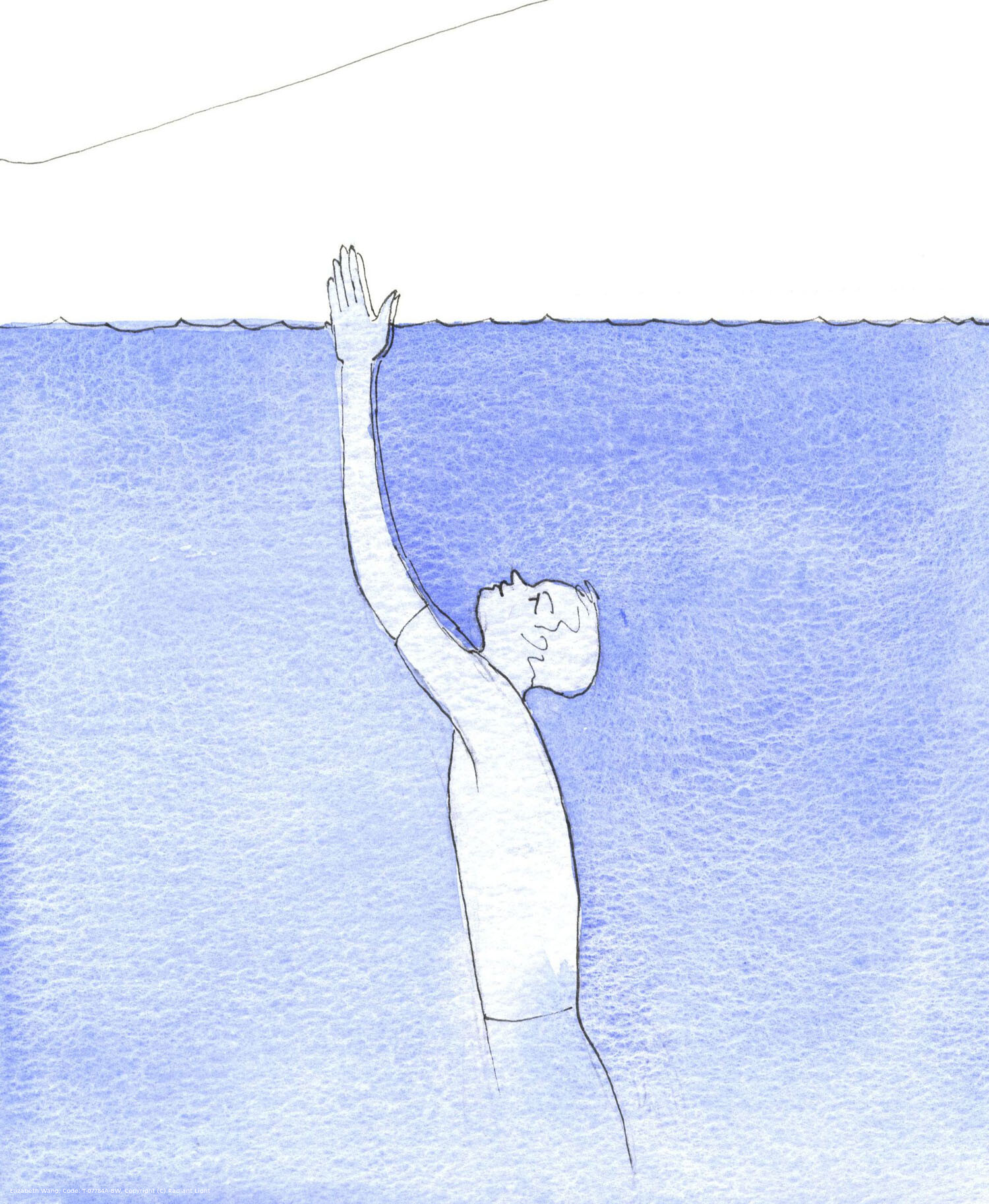 At the end of his purification in Purgatory, this happy soul soared upwards towards Heaven like a swimmer launching himself upwards towards the surface of the ocean, in order to reach for the shore.