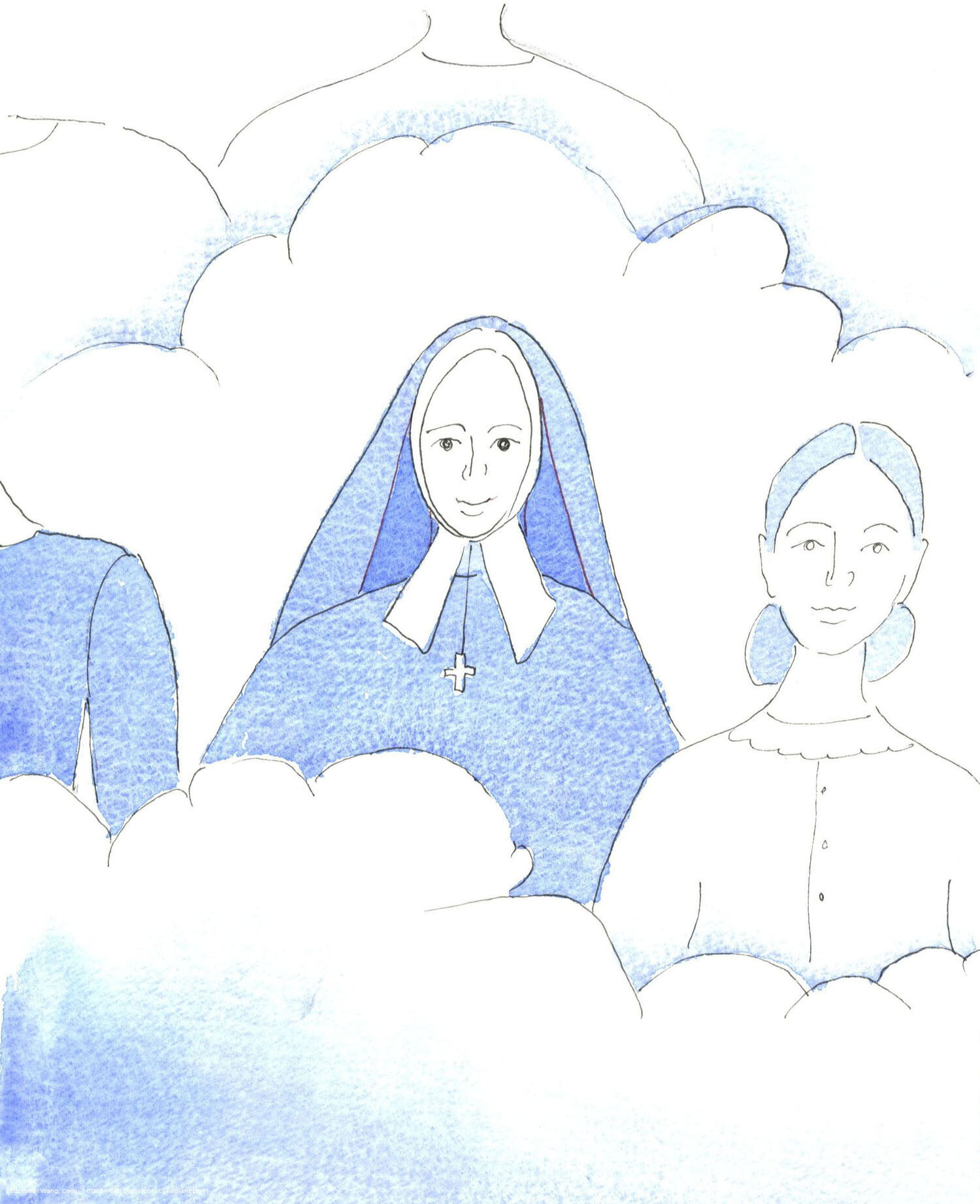 The Lord showed me St. Bernadette, who is blissfully happy in Heaven now, with the other Saints, after her short and painful life. All who love God and sincerely try to live as children of God as she did can hope to spend eternity in bliss, with the Holy Trinity.