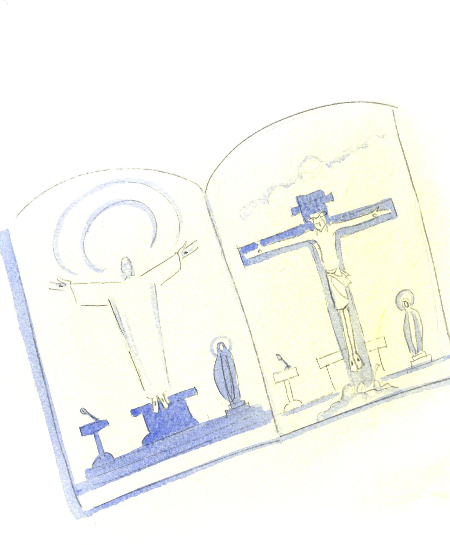 Christ asked me to place two pictures side by side in a new published card, so that people can see that the prayer He offers, as our High-Priest, from the sanctuary at Mass, is the very same sacrificial prayer and offering that He once offered from the Cross.