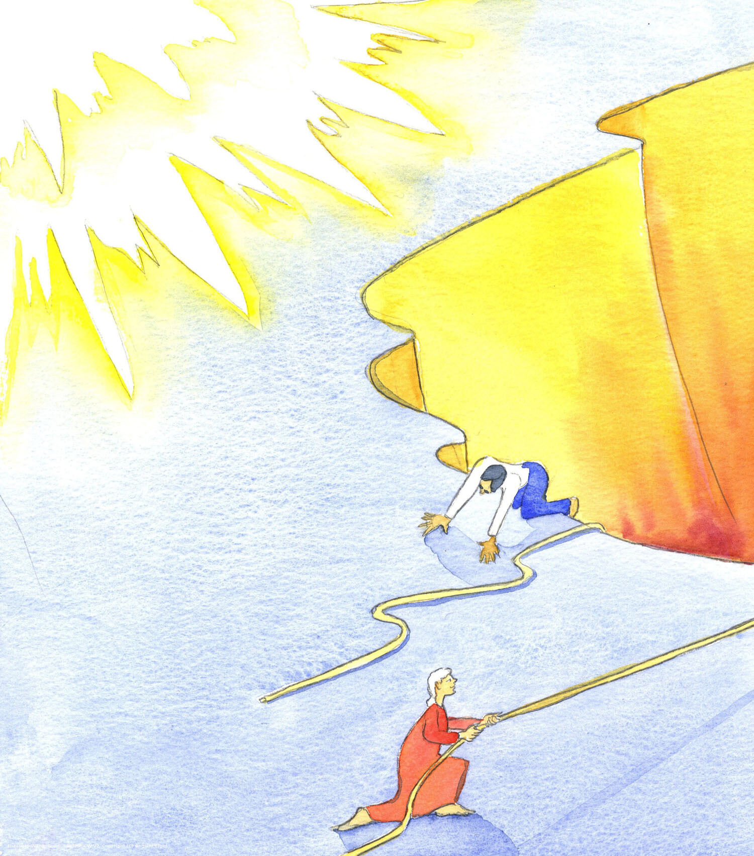 Those Holy Souls who have been helped by our prayers, and who are ready for Heaven, are like people who have been hauled up a great cliff, to arrive in joy and gratitude at the top, from which they can see Heaven's glory nearby.