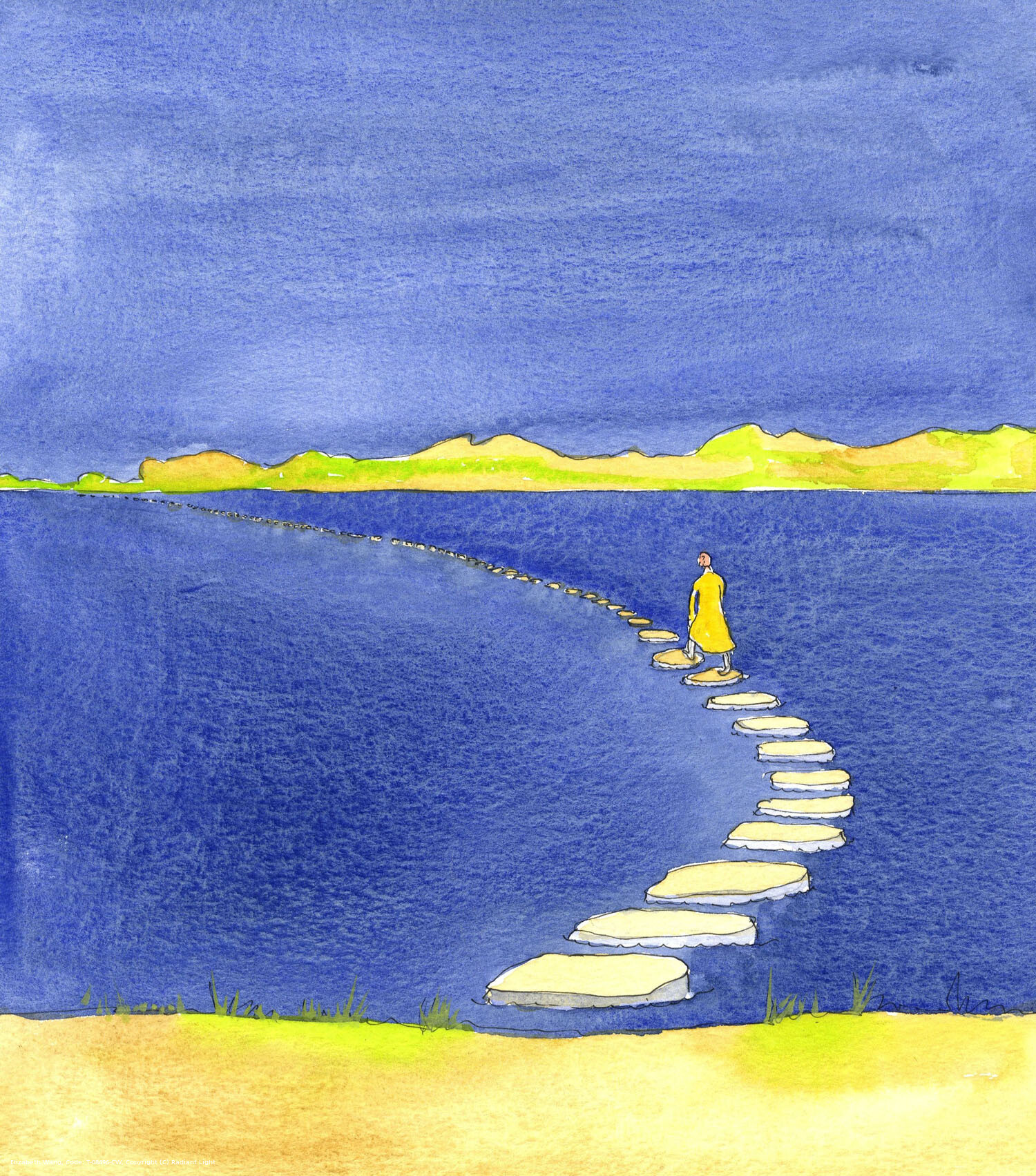 As we hope to end our lives with Jesus forever, the Christian journey is like a walk across the Sea of Galilee on a path of stepping-stones: quite safe as long as no-one trips. A person determined to reach the other side would be wise to have someone near her to 'put out a hand' if she should trip and be in danger of falling.