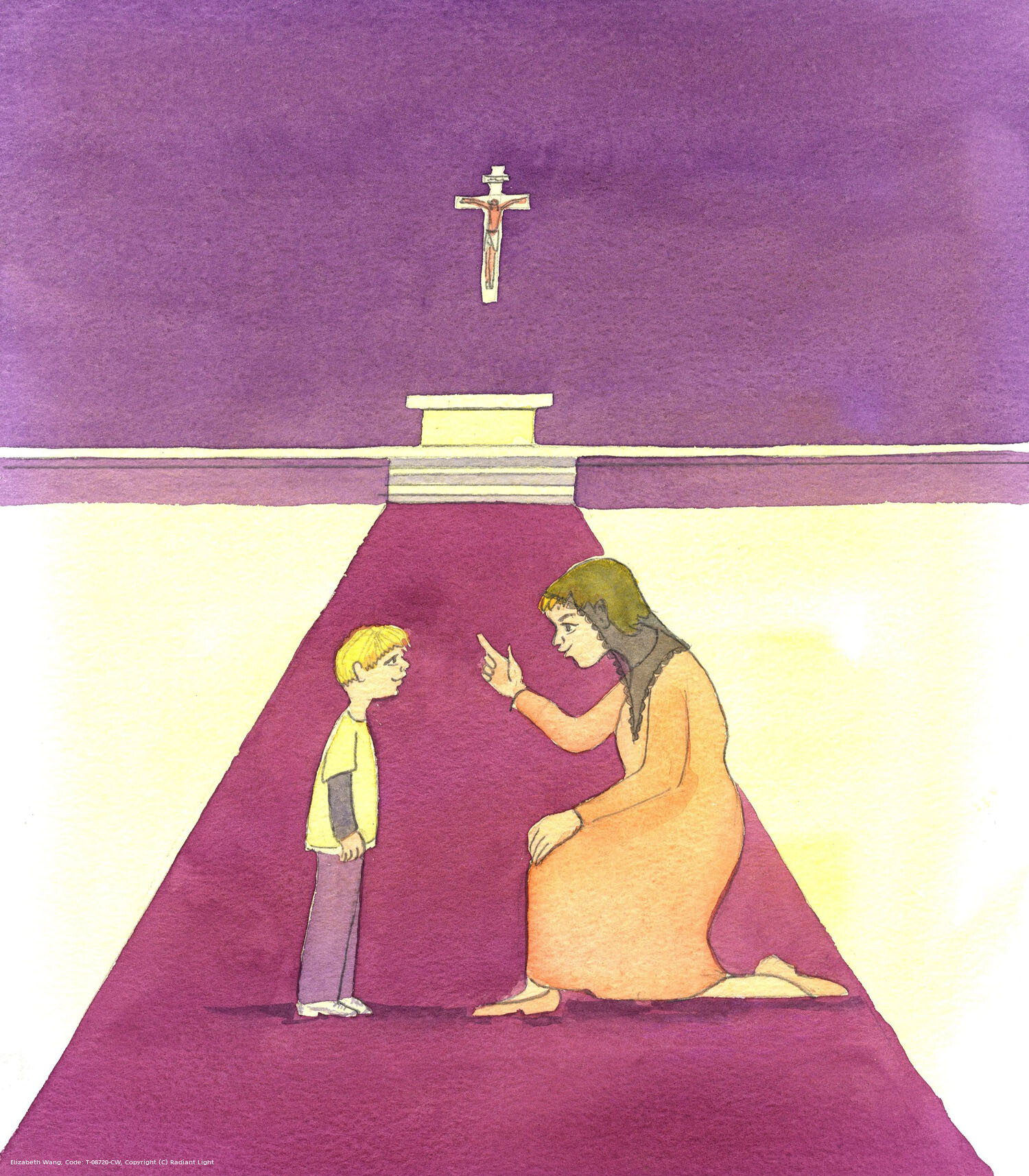 A charitable person teaches children how to behave in God's house and how to pray; and she therefore helps them to find inner peace in the Presence of their Saviour. It is not charitable to let a child run riot and disturb other people, in a place specially consecrated for Christian prayer.