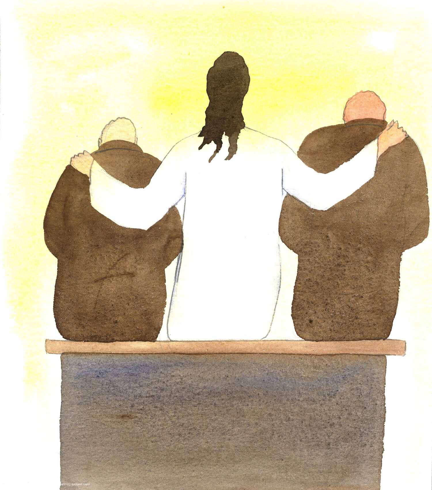 The Lord illustrated for me the result of prayer. When I prayed for a troubled soul, the Lord showed me that He was sitting between me and that person, with His arm round each of us. The troubled person had been brought closer to Christ by my intercessionary prayer; and I had been drawn closer to Christ through my act of charity.