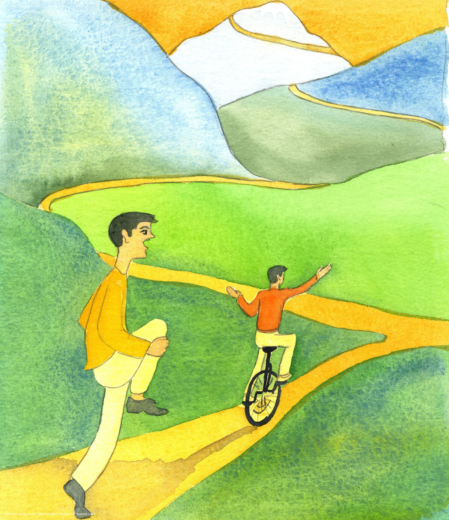 The journey to Heaven can be seen as a route across dangerous terrain, to the beautiful city hidden far beyond the mountains. People who refuse good advice about travel and who insist on going where they please, and persevering in their sins, are like people foolish enough to insist on hopping all the way, or riding a unicycle.