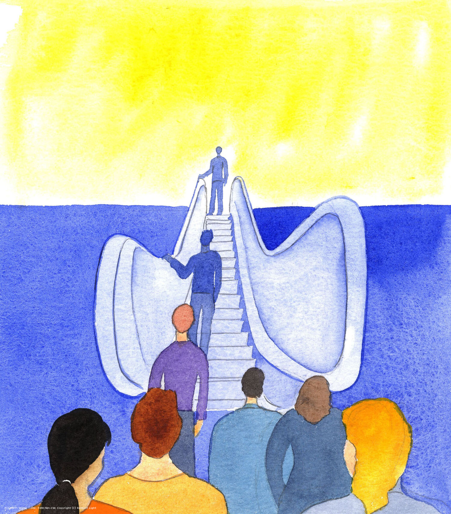 By our intercessions, and the grace of Christ, we lift up our friends to God; it is as though we help them to travel with greater calm, as if on an escalator, and to have a 'higher' viewpoint, and time for reflection - but they retain their free-will. We do not lift them into Heaven.