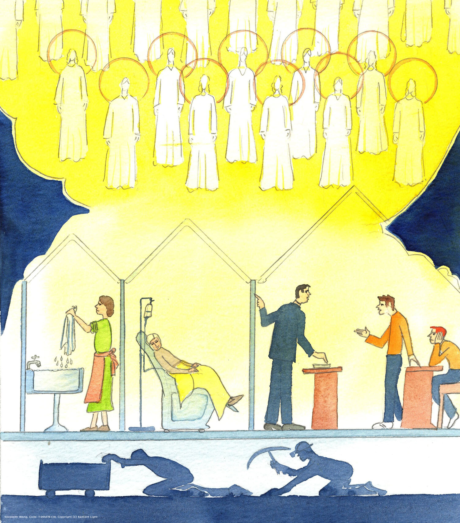 Christ in His Passion was cheered on by millions of watching Angels; and we who follow Him in our own work and sufferings can be certain that we have Saints as well as Angels cheering us on, encouraging us to persevere.