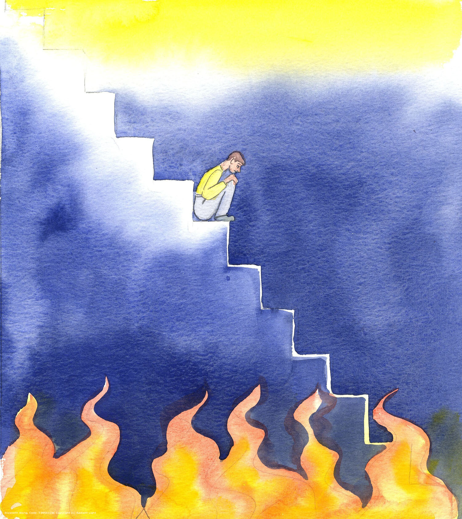 A person who is on his way to Hell has taken that downward path only by a series of deliberate, freely-chosen acts or thoughts by which he defies God or disobeys His laws. Yet if he pauses, and regrets his choices, and simply calls out "O God, Help me" - he will be helped to move upwards towards the light: helped by God who loves Him.