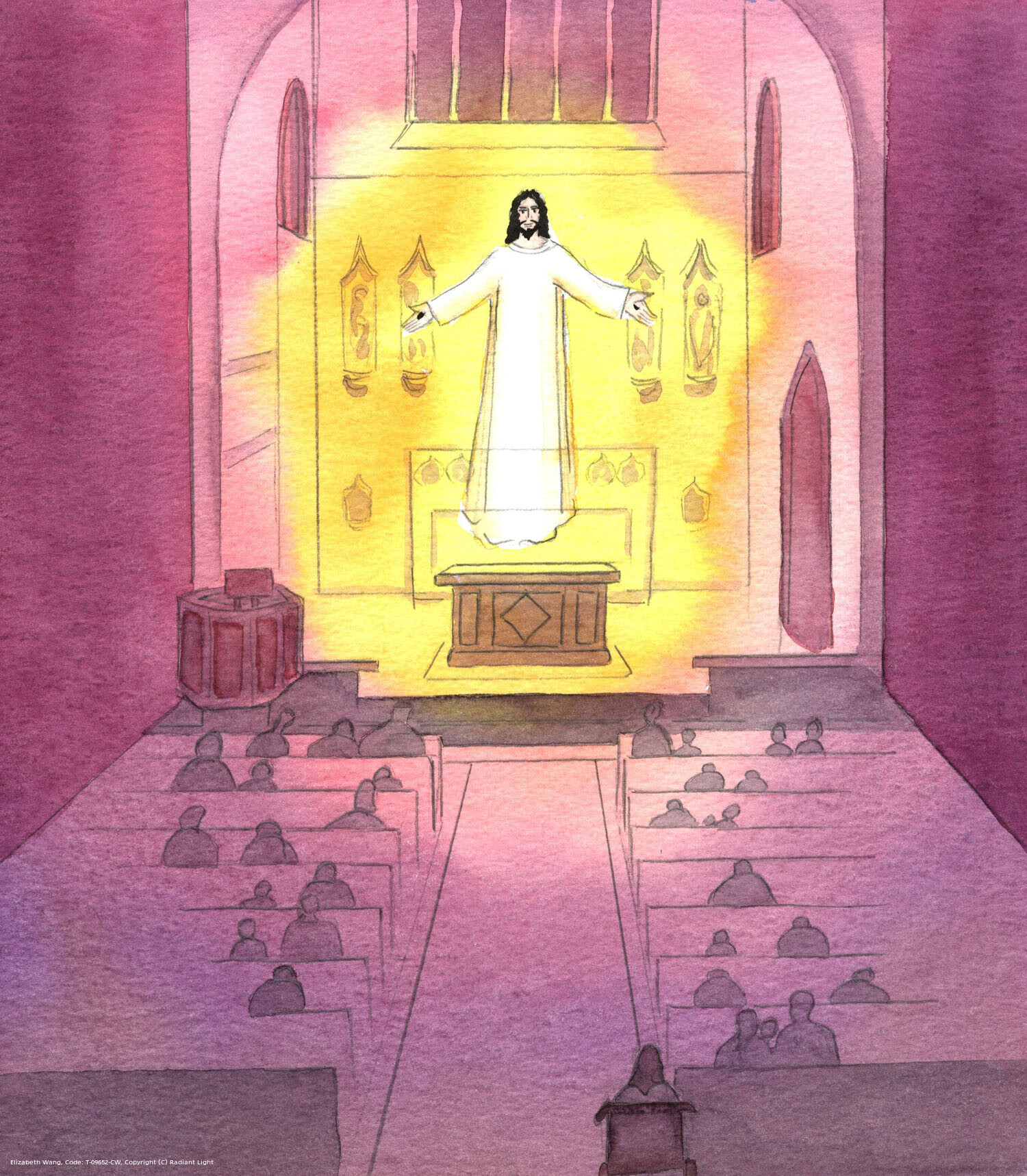 Christ waits in church, to welcome His friends. When I entered the church and greeted Christ, and was aware of my weaknesses, Christ appeared to me, by the tabernacle. He said: "Believe in my Love" - spreading out His arms as if to embrace me. So I believed, even more firmly, and was deeply consoled.