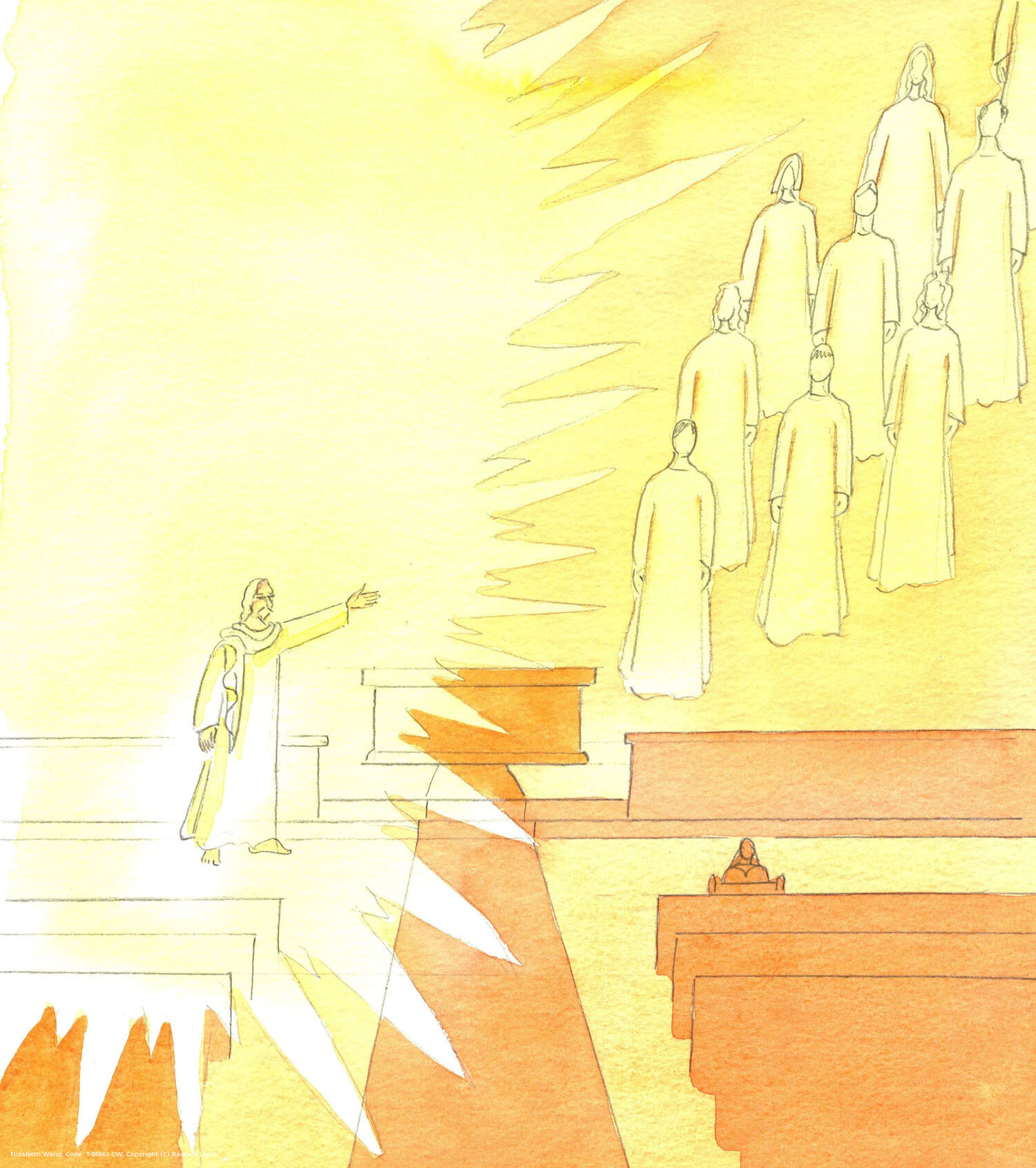 Christ saw that I felt lonely, being unable to go out very much. He gestured towards the Saints and Angels in the sanctuary, and said: "Look at the Company you have, my child! All this company is yours" - to enjoy.