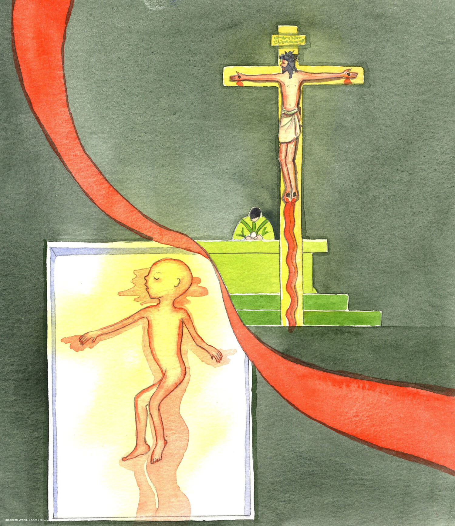 At the Consecration, Christ said, of His Sacrifice on the Cross: "This is what sin did". He wants everyone to know that everyone who kills an unborn child commits a grievous sin. Each abortion is like the suffering meted out to Christ in His Passion: a crucifixion of the innocent.
