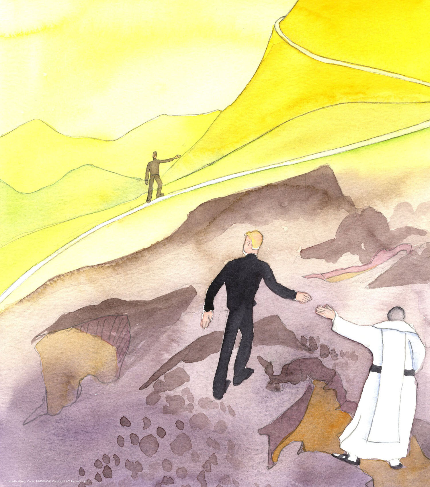 Catholics who persist in disbelieving much of what the Church teaches are like men struggling to walk up a mountain, taking care not to fall into narrow gullies, water-logged ditches, or near loose boulders, when they ignore the fellow Catholic who calls out to them, asking them to join him on the safe, narrow path which leads directly to Heaven. Dissenters support one another, but do not move to the safe route.