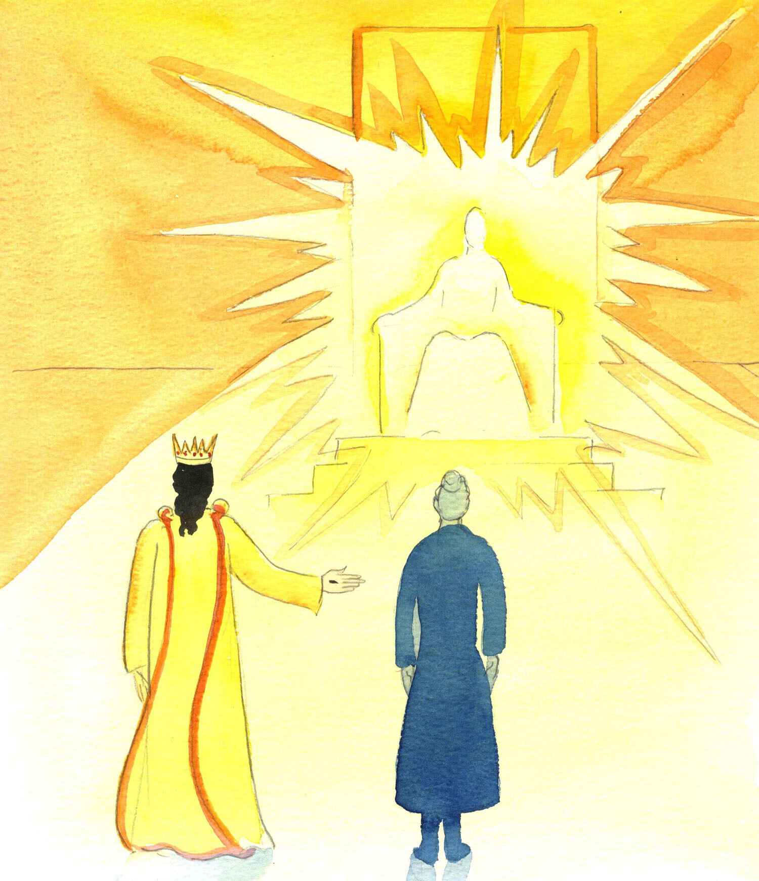 A faithful person who believes in God's promises, prays in Christ's name, and is confident that her prayers will be granted because she is Christ's friend. It is as though she approaches a great king - the Father - sure that Christ the Prince is beside her in the throne room, saying to His Father: "Please grant her requests".