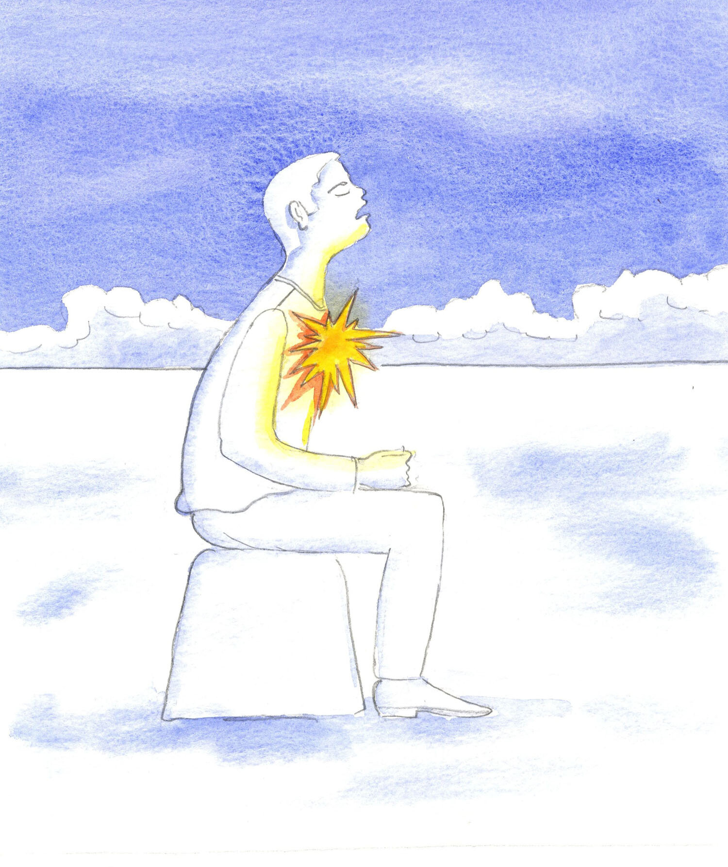 A person whose heart and soul is numb with lack of faith or despondency is like a person sitting covered with ice in a snow-bound landscape. The only solution is to let Divine Love into his heart, and to take a new look at his life.