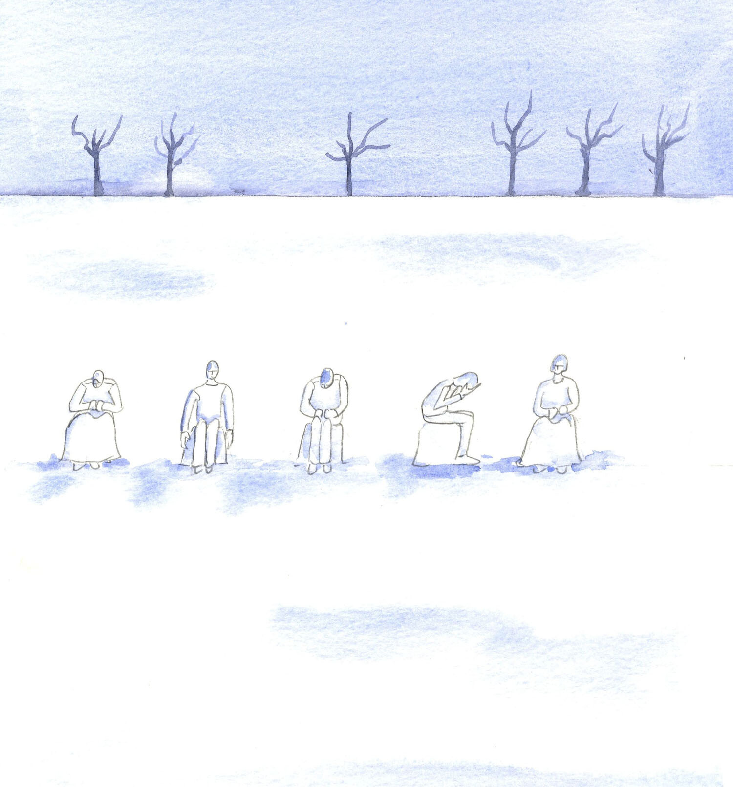 Like figures In a wintery landscape, we see all around us persons who remain frozen by despondency or lack of faith. Those who would allow Divine Love to enter their hearts would 'thaw'. They would repent of their immorality, and begin to notice all that is good, which God has given to them but which they ignore.