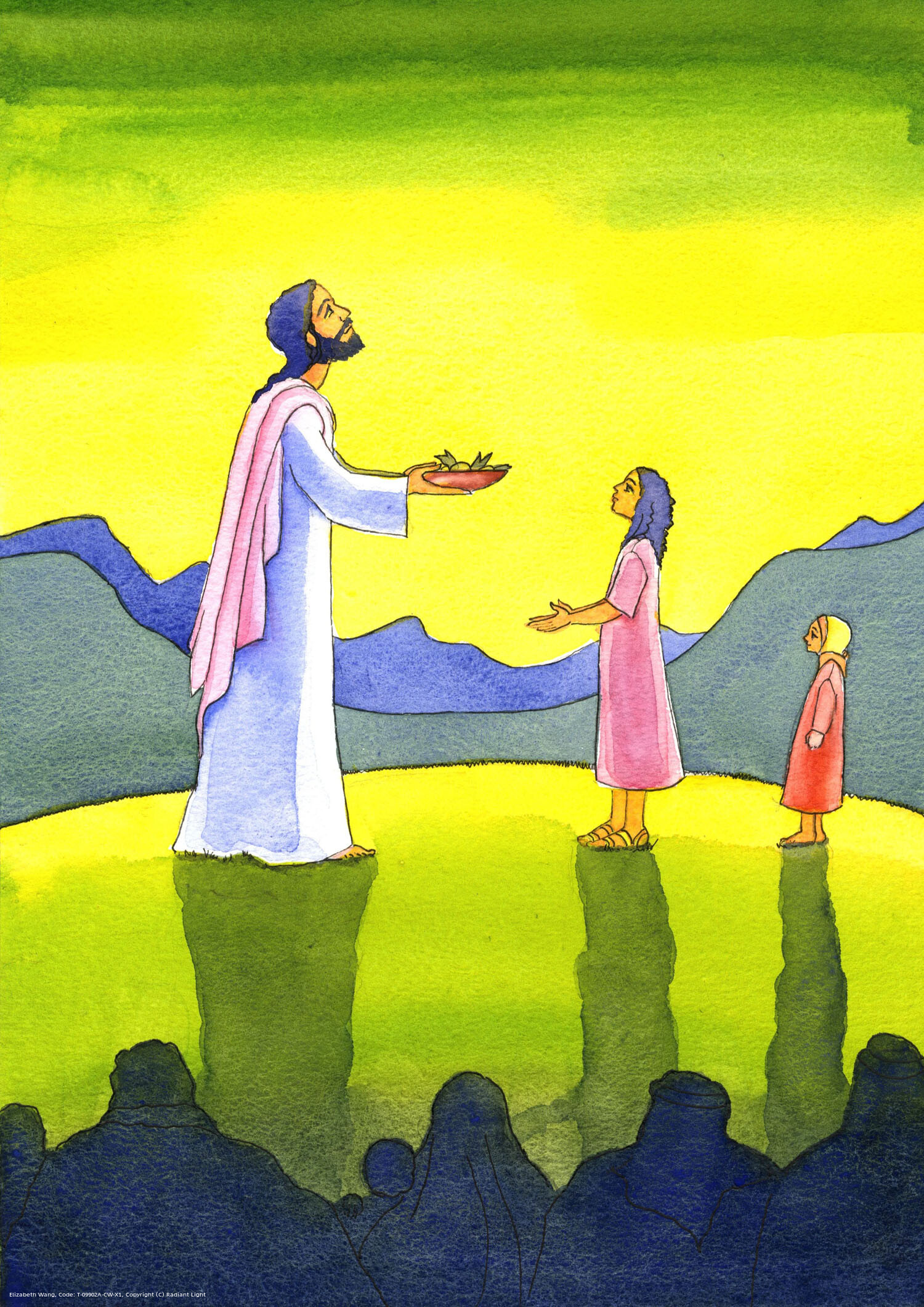 Christ took loaves and fishes, and fed thousands of hungry people.