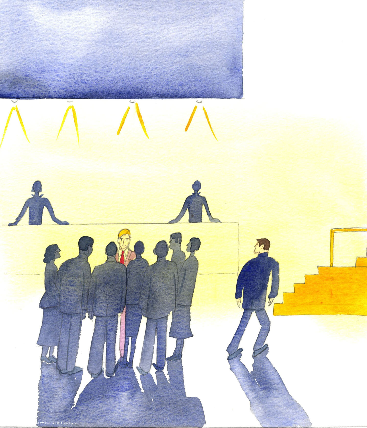 In a hotel lobby, when an important person is surrounded by admirers, an onlooker must either push through them, to see him closely, or climb nearby stairs for a better view. Likewise, someone who wants to be closer to God must push forward to meet Him, in humility and trust, or take a careful look at His attributes, and see how he can please Him.