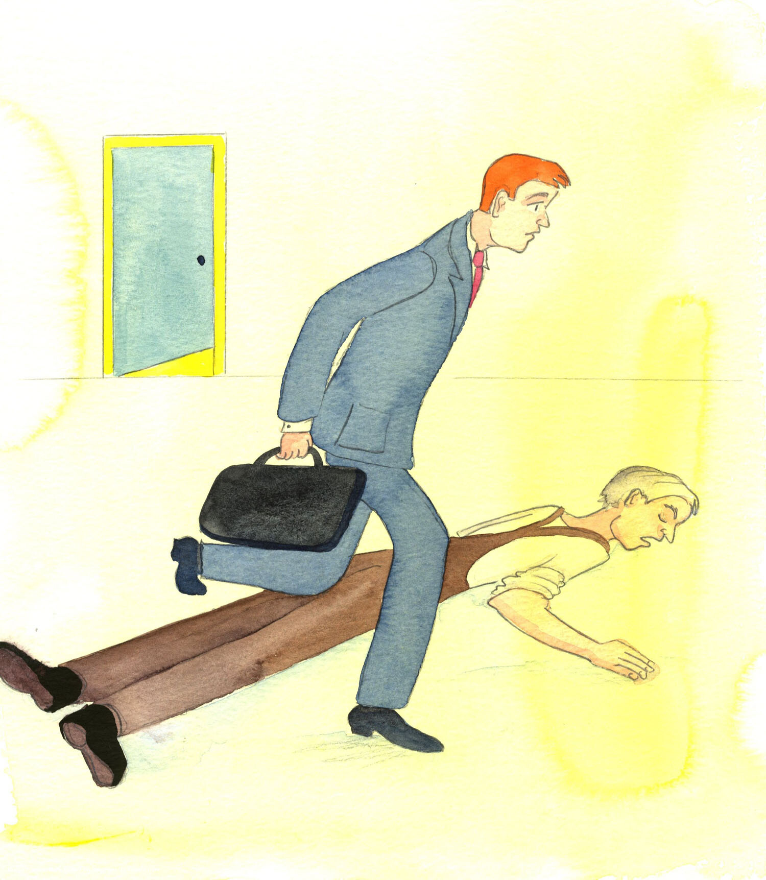 When an employer pays himself an outrageously large salary whilst leaving his workers struggling to pay for their own basic food and clothing, he is treating them unjustly. It's as if he is stepping over an employee as one steps over a mere obstacle, in order to achieve his ambitions and goals.