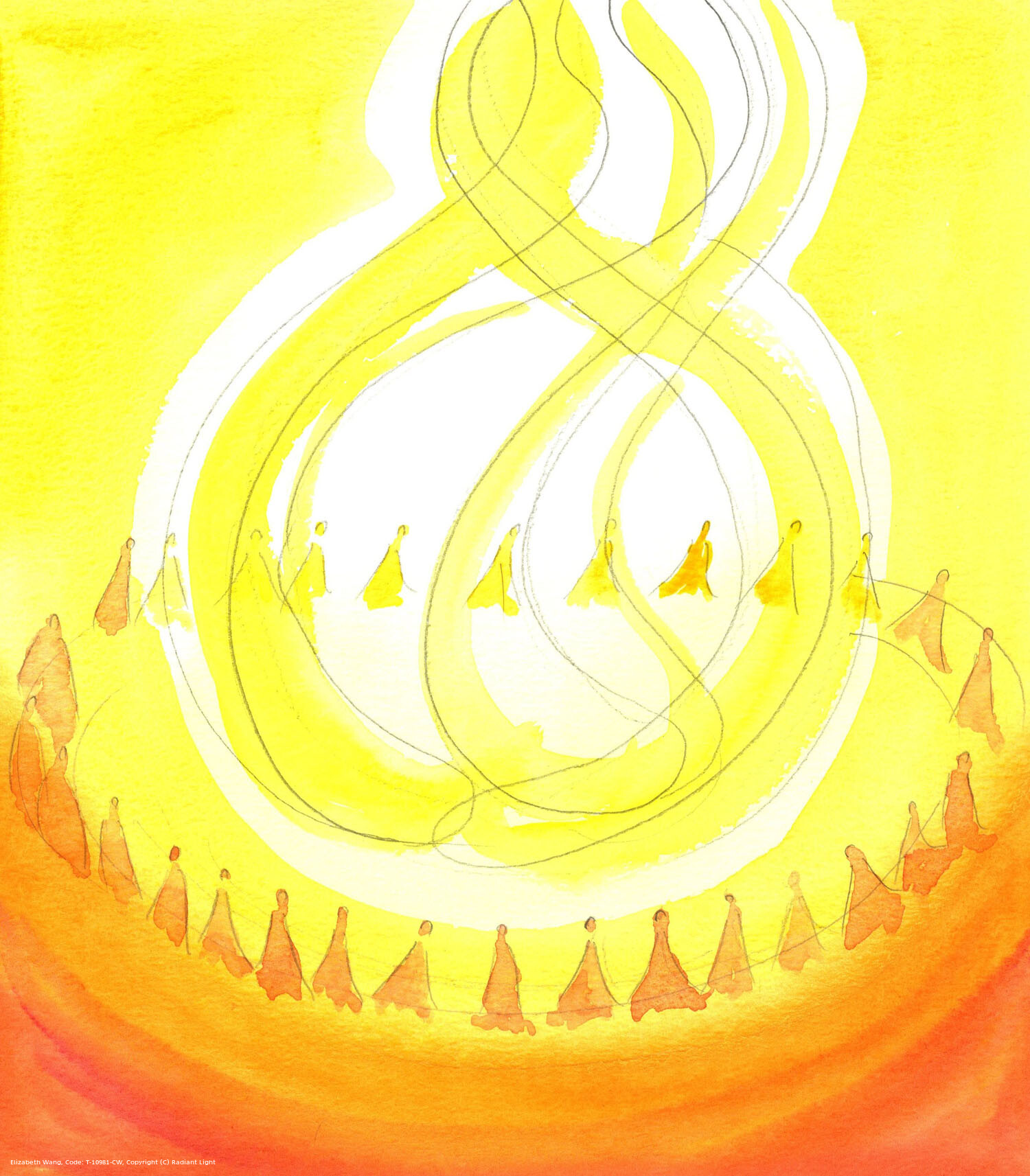 Just as some people on earth encircle a special religious site which is precious to them, so the Saints in Heaven encircle Christ, adoring Him and the Father and the Holy Spirit: the Blessed Trinity, by whose grace we receive forgiveness of sins on Earth, and are helped to grow in holiness, ready for Heaven.