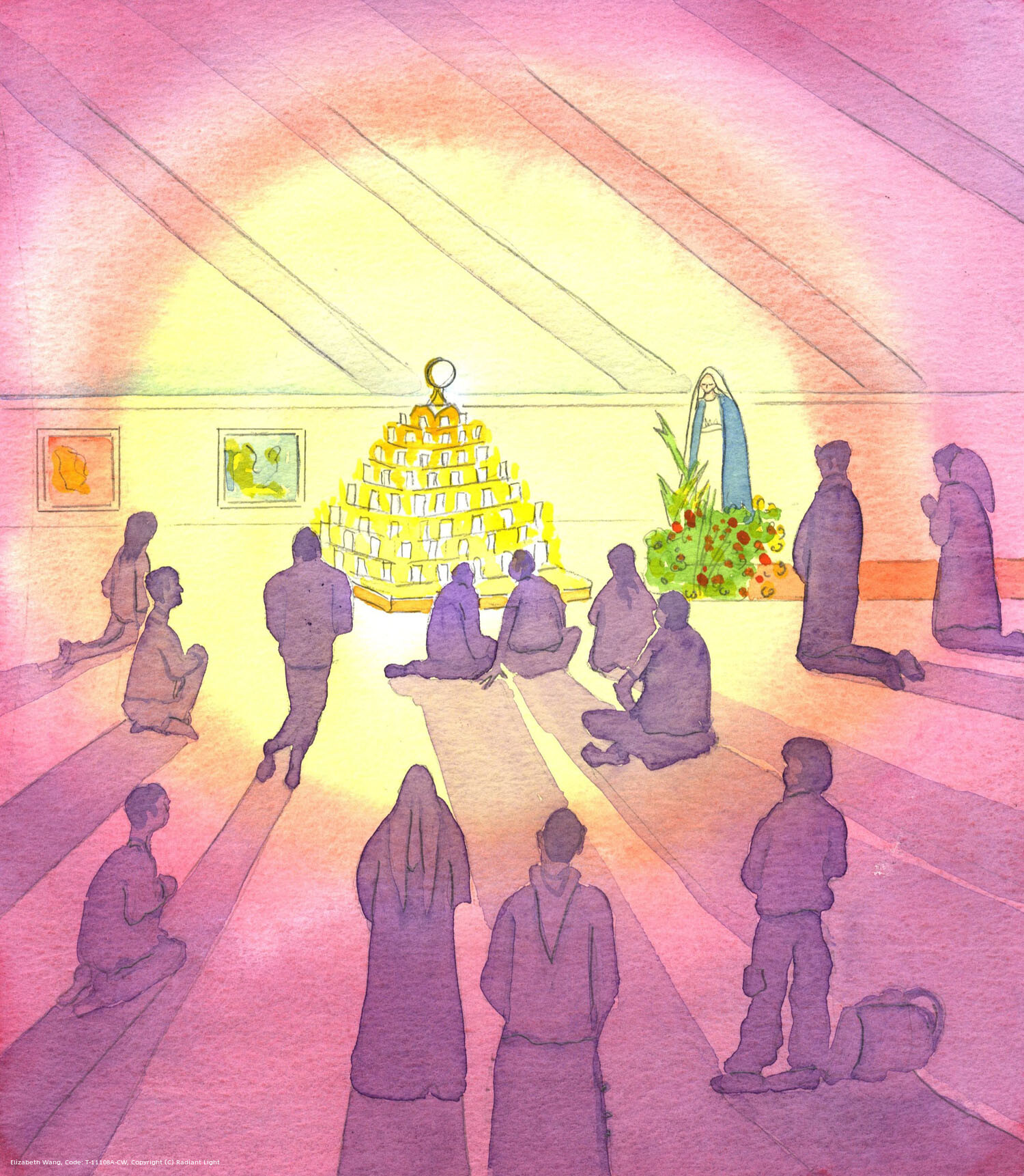 When we are with fellow Catholics on a retreat or a pilgrimage, we have a great opportunity from the Lord - Present amongst us in the Blessed Sacrament - to encourage one another in the Faith, and to declare our faith in Christ and in His Church - although not interrupting people at prayer.