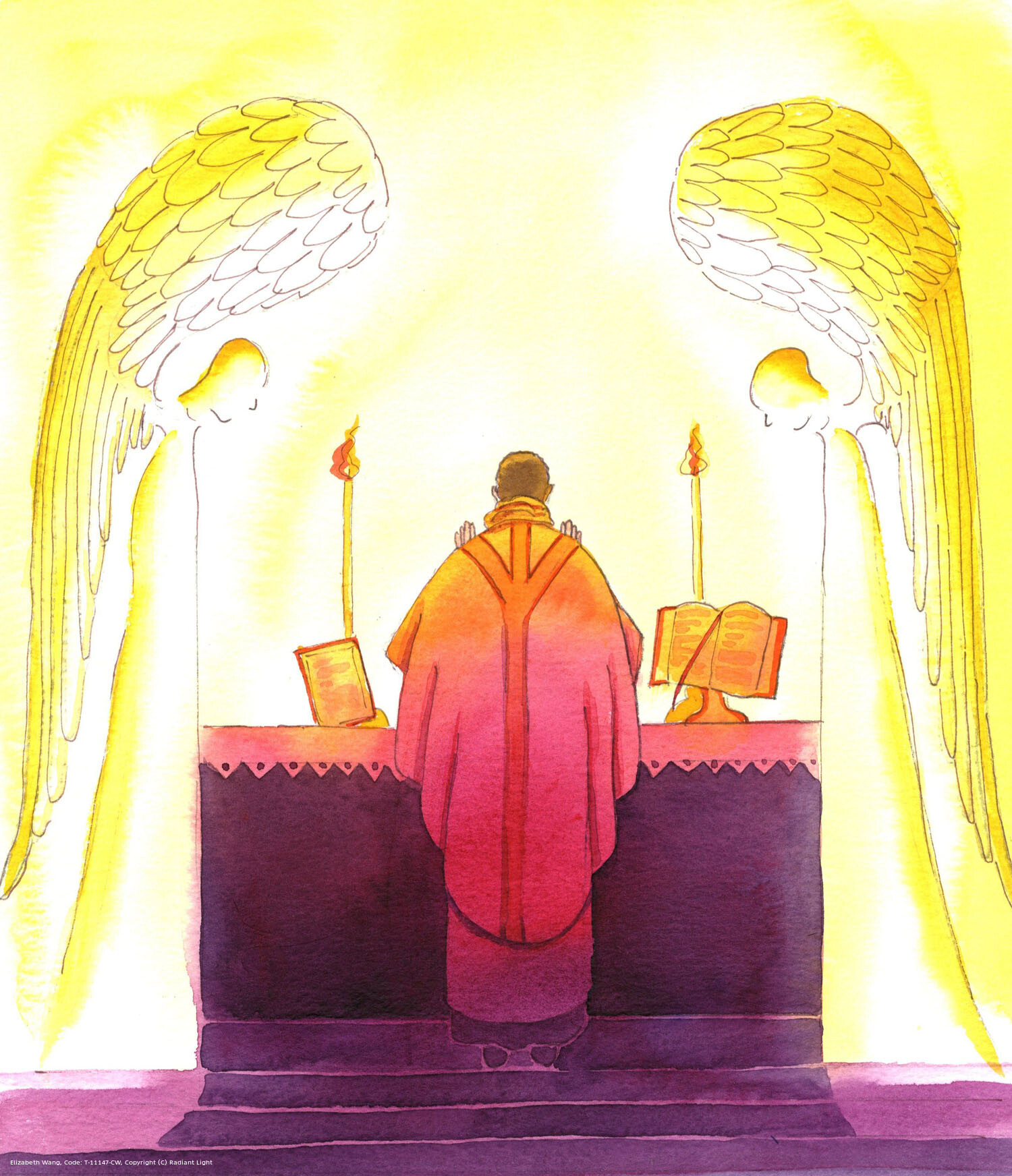 The Holy Sacrifice which is offered from the altar is so holy - because it is the Sacrifice of Jesus Christ, Divine Saviour - that holy Angels stand behind the priest, and adore their Lord and God, Present amongst us.