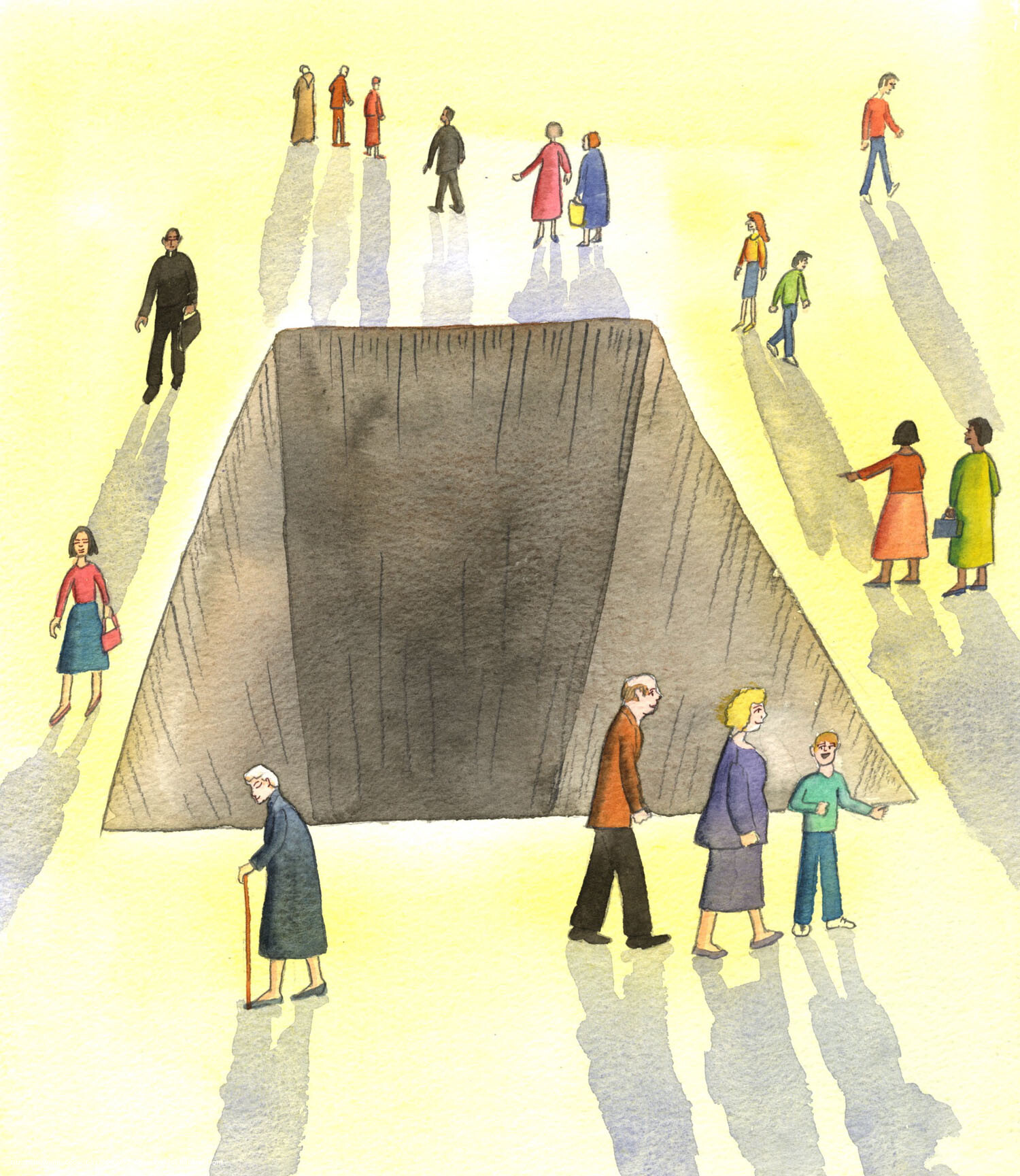 When we speak up bravely, when appropriate, about sin, and when we offer up our pains and tribulations in union with Jesus, to help others in their trials, and to save souls, we do indeed help them, by the grace of God. It's as if, as we have helped people to avoid sin, we have helped them to avoid a great pit at the centre of their ordinary life, which represents the alienation from God that sinners risk, by their own actions.