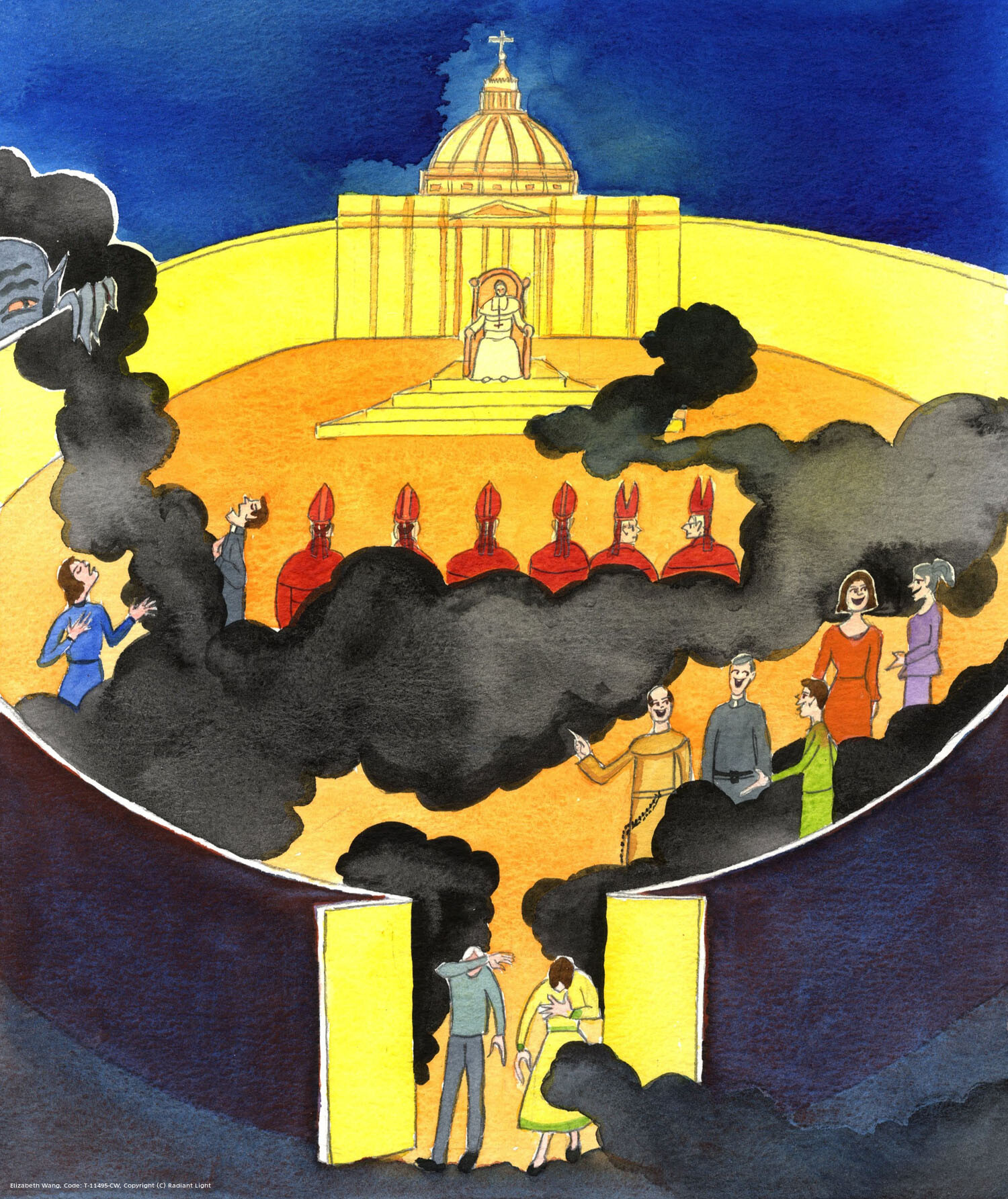The smoke of Satan has entered the Church, causing many Catholics to approve of various types of immorality, to practice forbidden acts, to protest about legitimate discipline and constant teachings on faith and morals, to demand Papal approval of heresy, to water down the truth when catechising others, and to show little reverence for Christ in the Blessed Sacrament.