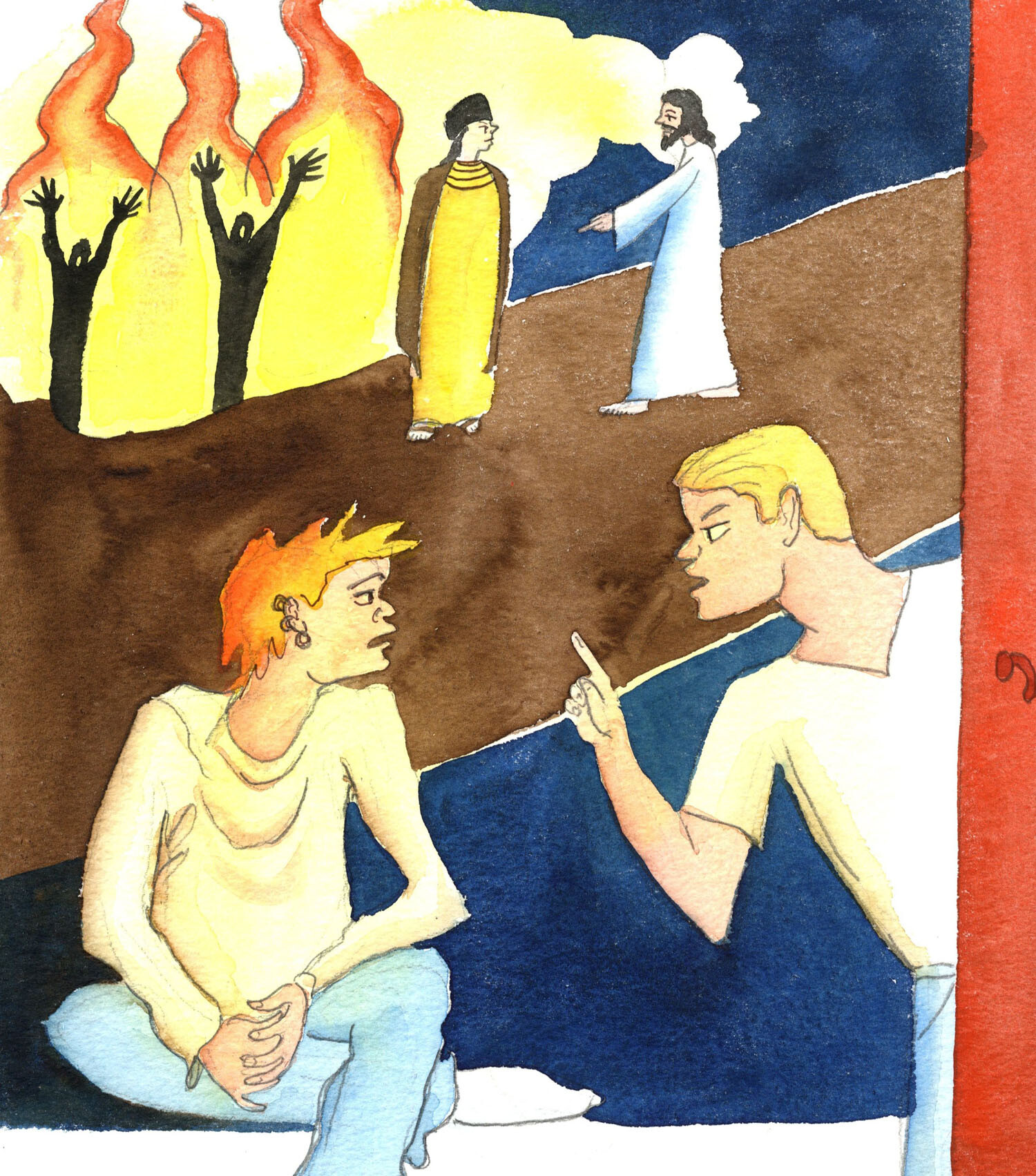 Christ spoke of Hell to some people only because of His love for them, when He saw that they were in great spiritual danger, and might die unrepentant. It was just as when a loving father today gives a stern warning about unruly behaviour, and says: "You could find yourself in great danger". The truth about Hell should be preached today, as well as the truth about Heaven.