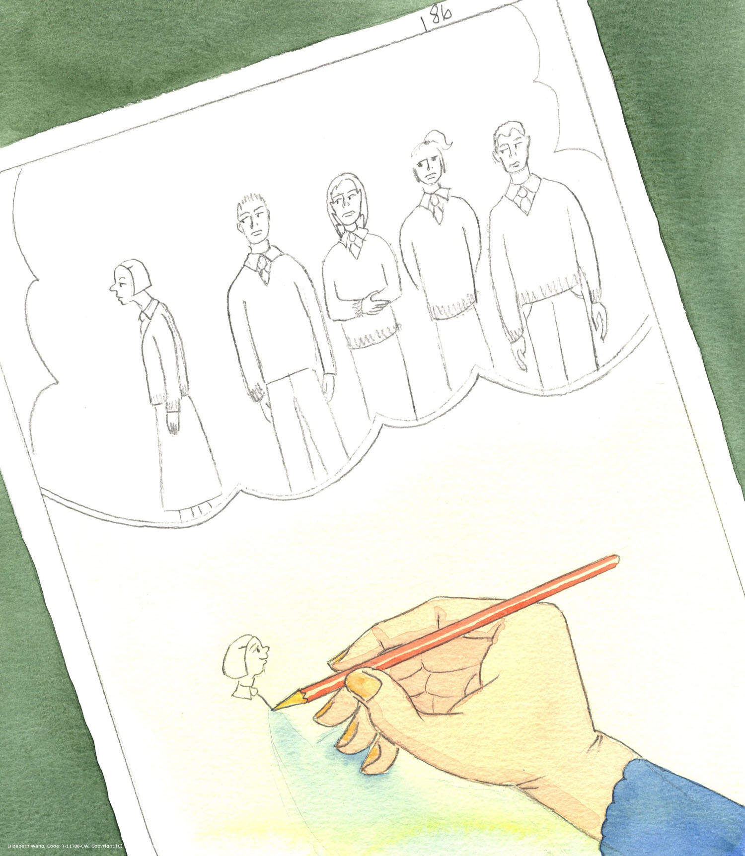 Christ asked me to draw a cartoon, to show out how cruel young people are, who act 'cool', like their friends, striving to appear independent, unemotional, sophisticated and tough, but ignoring the needs of others, and refusing the normal courtesies of normal conversation with adults, or young people outside their group.